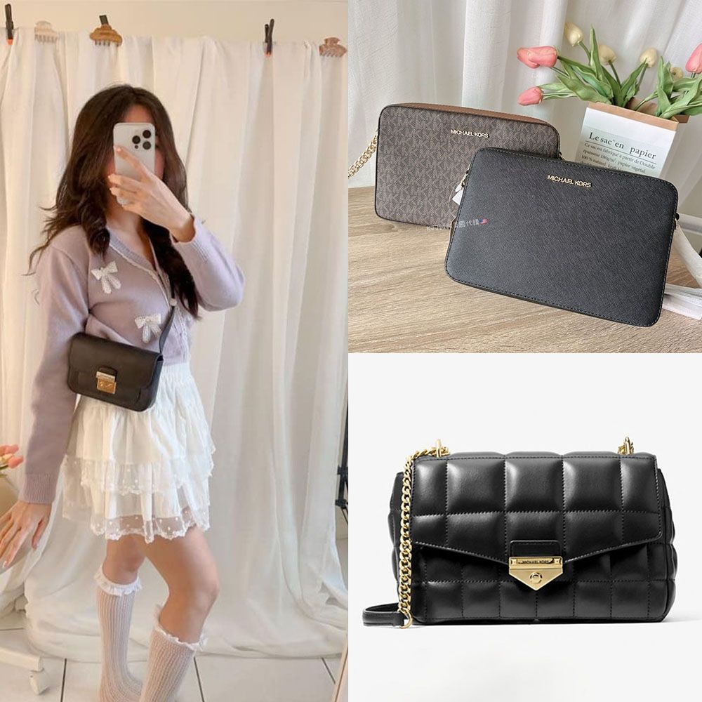 【MICHAEL KORS】MK 防刮 皮革 拉鍊 方包/胸包/胖胖包  側背包 斜背包 包包