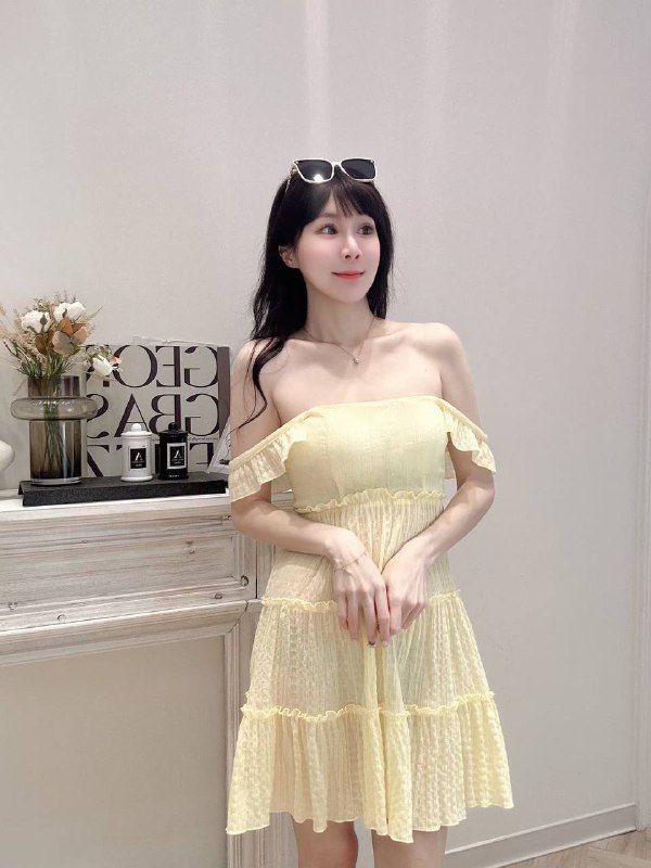 荷葉袖渡假傘洋