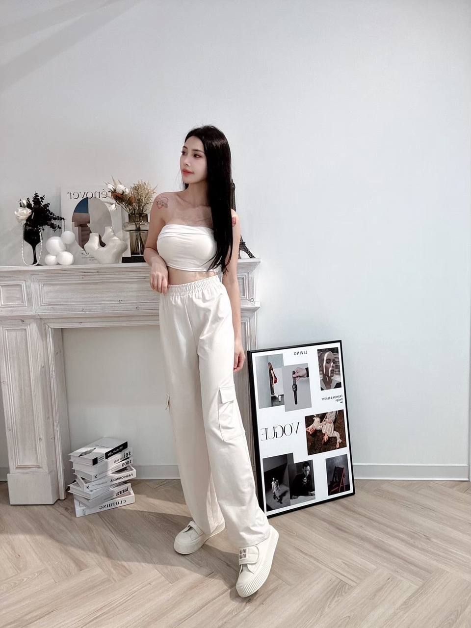 平口背心+工裝褲