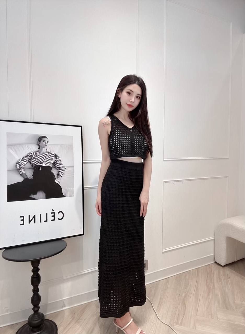 針織度假長裙套