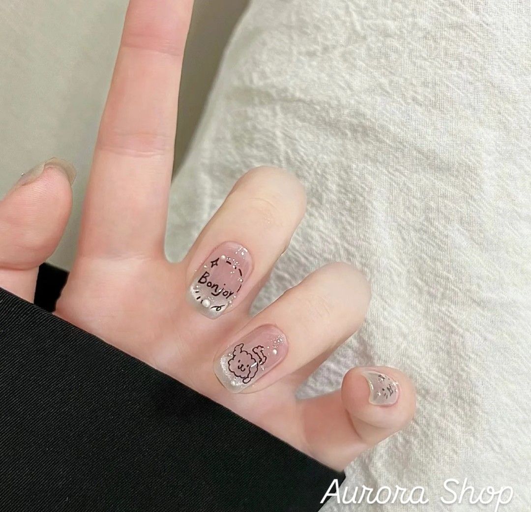 塗鴉可愛小狗貓咪貓眼穿戴甲