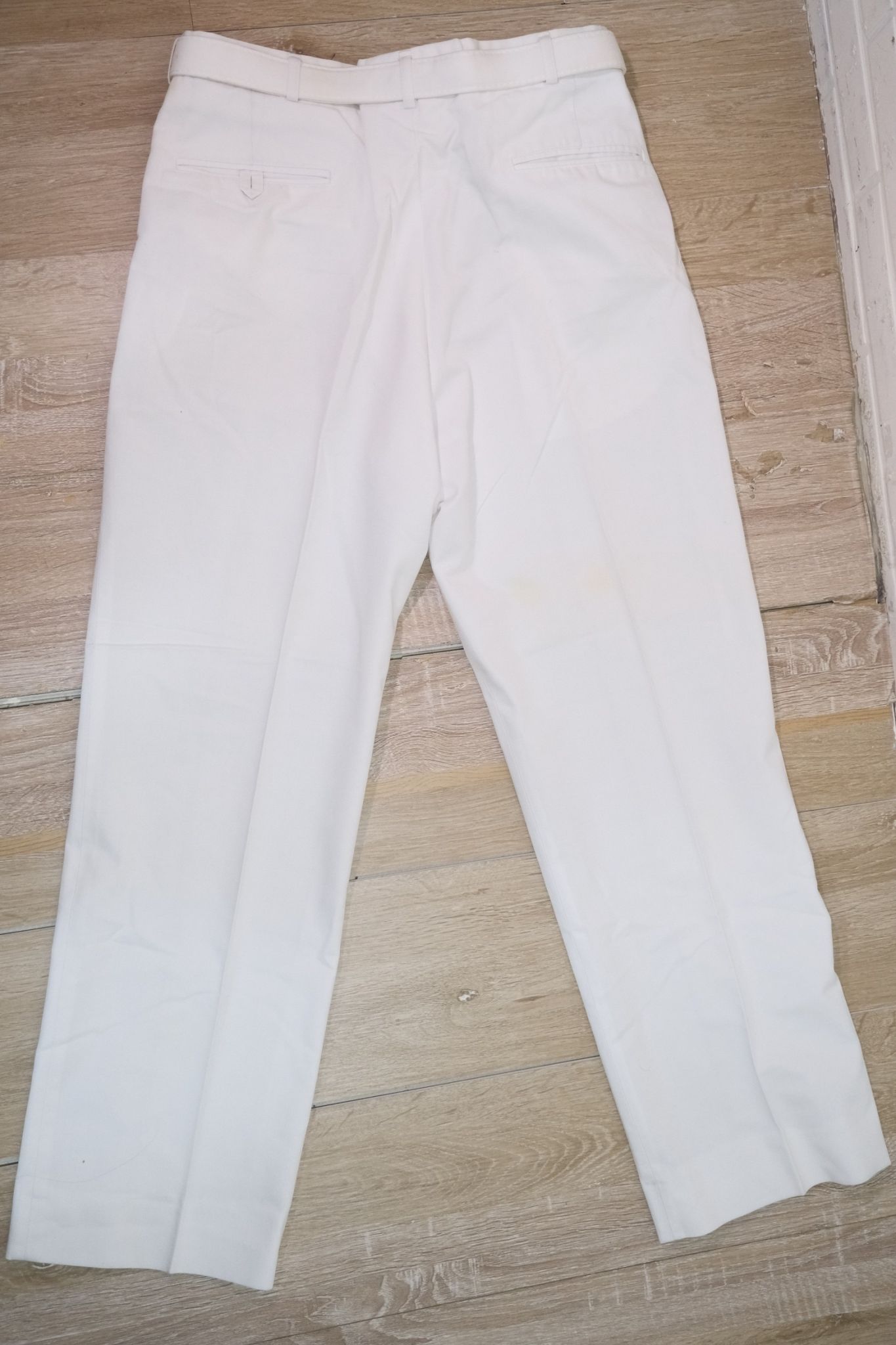 美軍 U.S. Navy 白色制服褲（Creighton／Permanent No-Press）