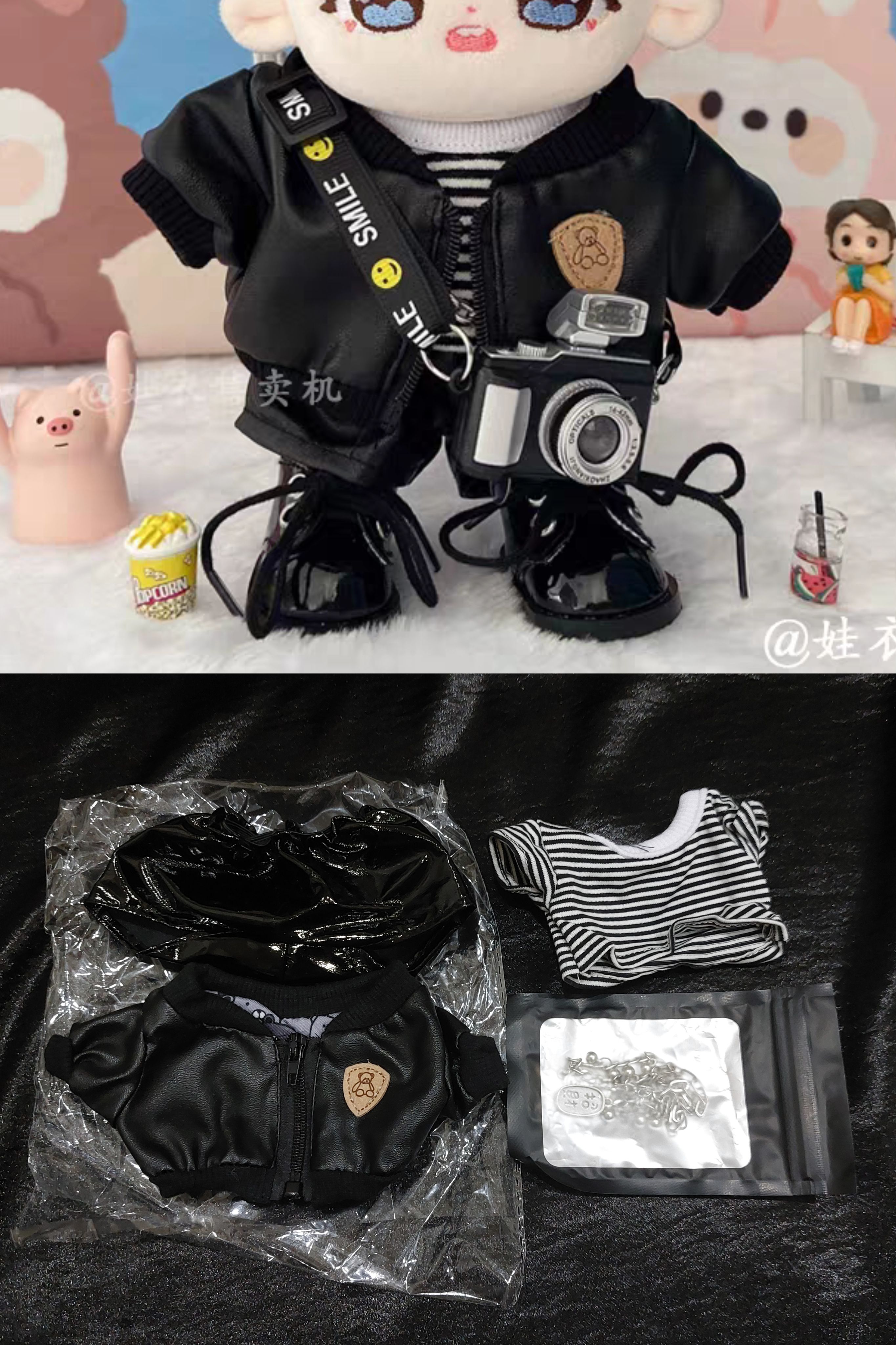 [近全新僅試穿]20CM娃衣/黑色套裝