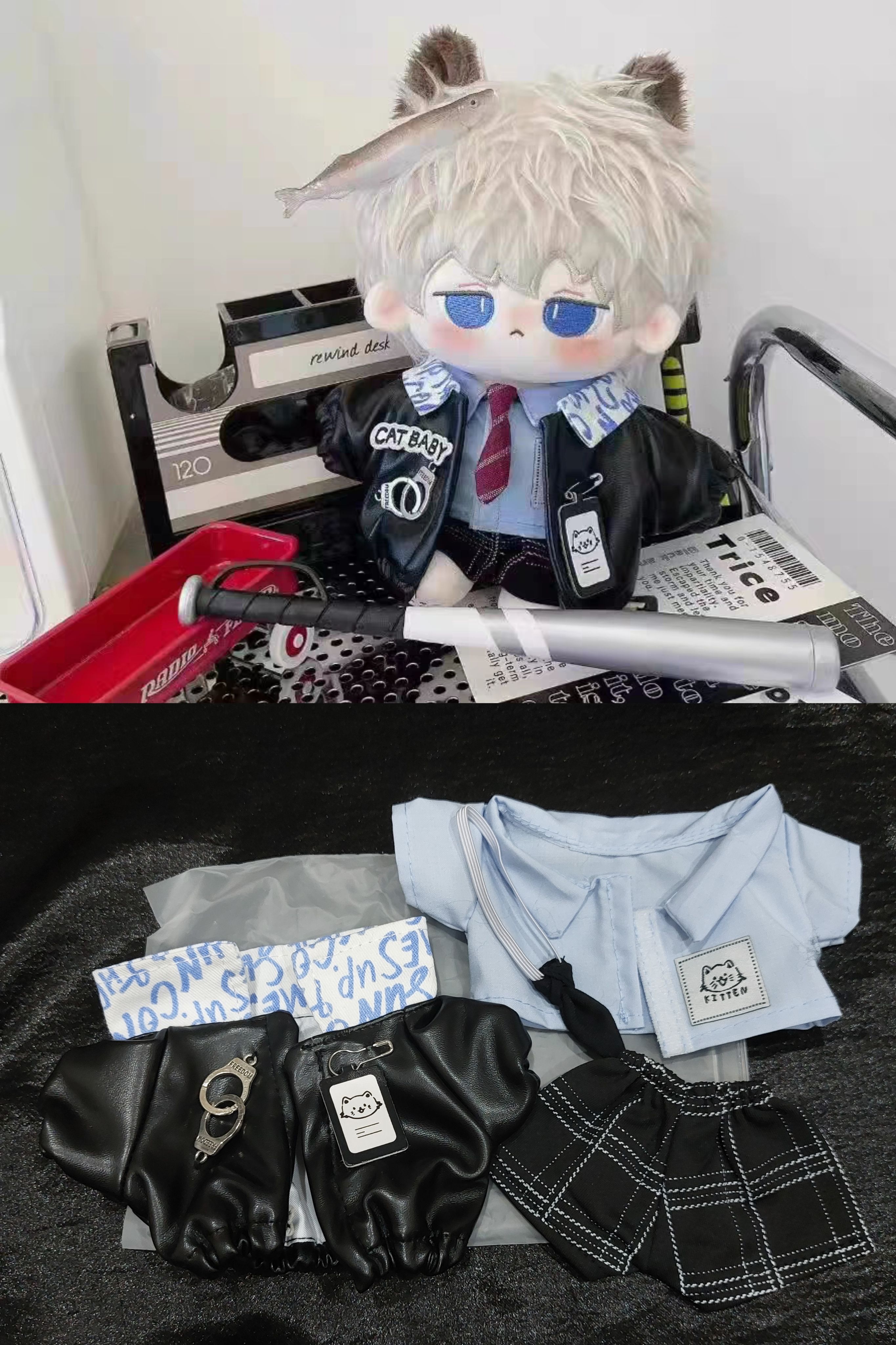 [近全新僅試穿]20CM娃衣/警班小貓