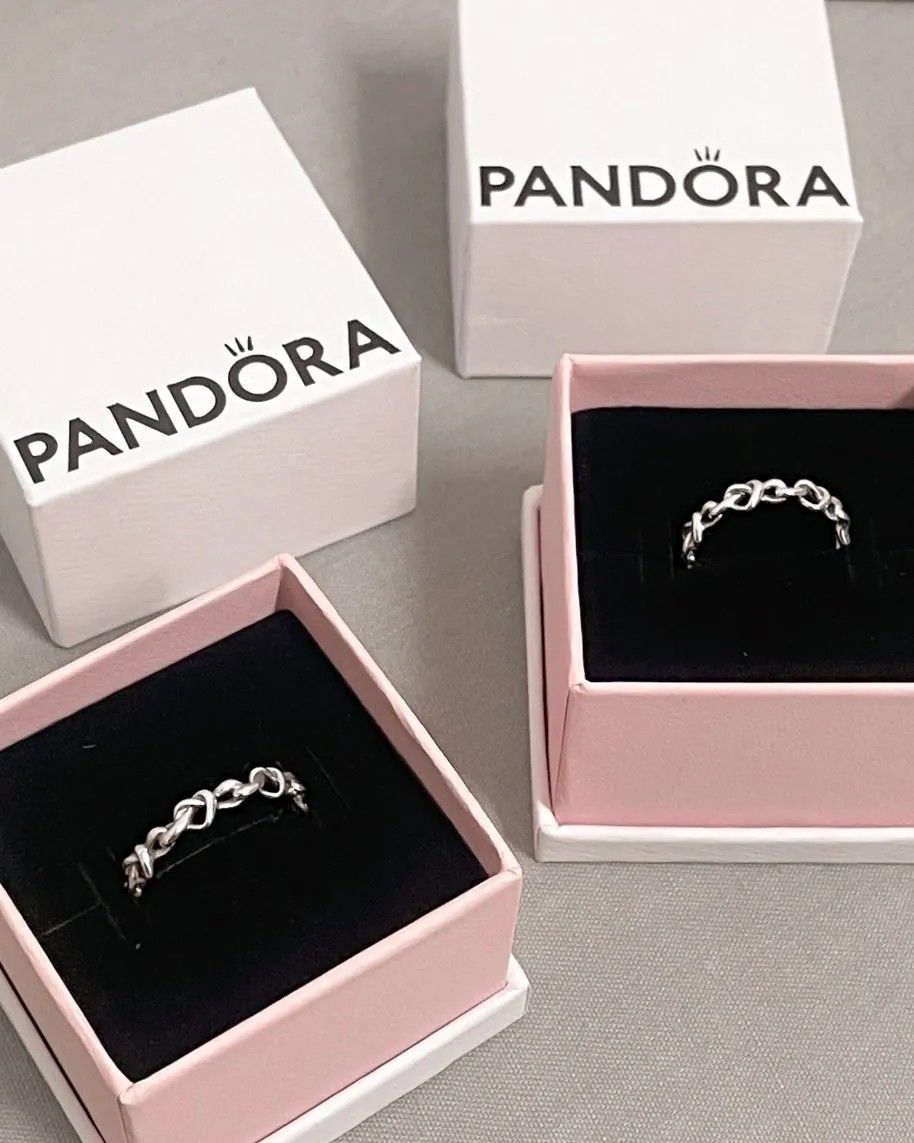 Pandora 潘朵拉 心型 交織 925銀 戒指