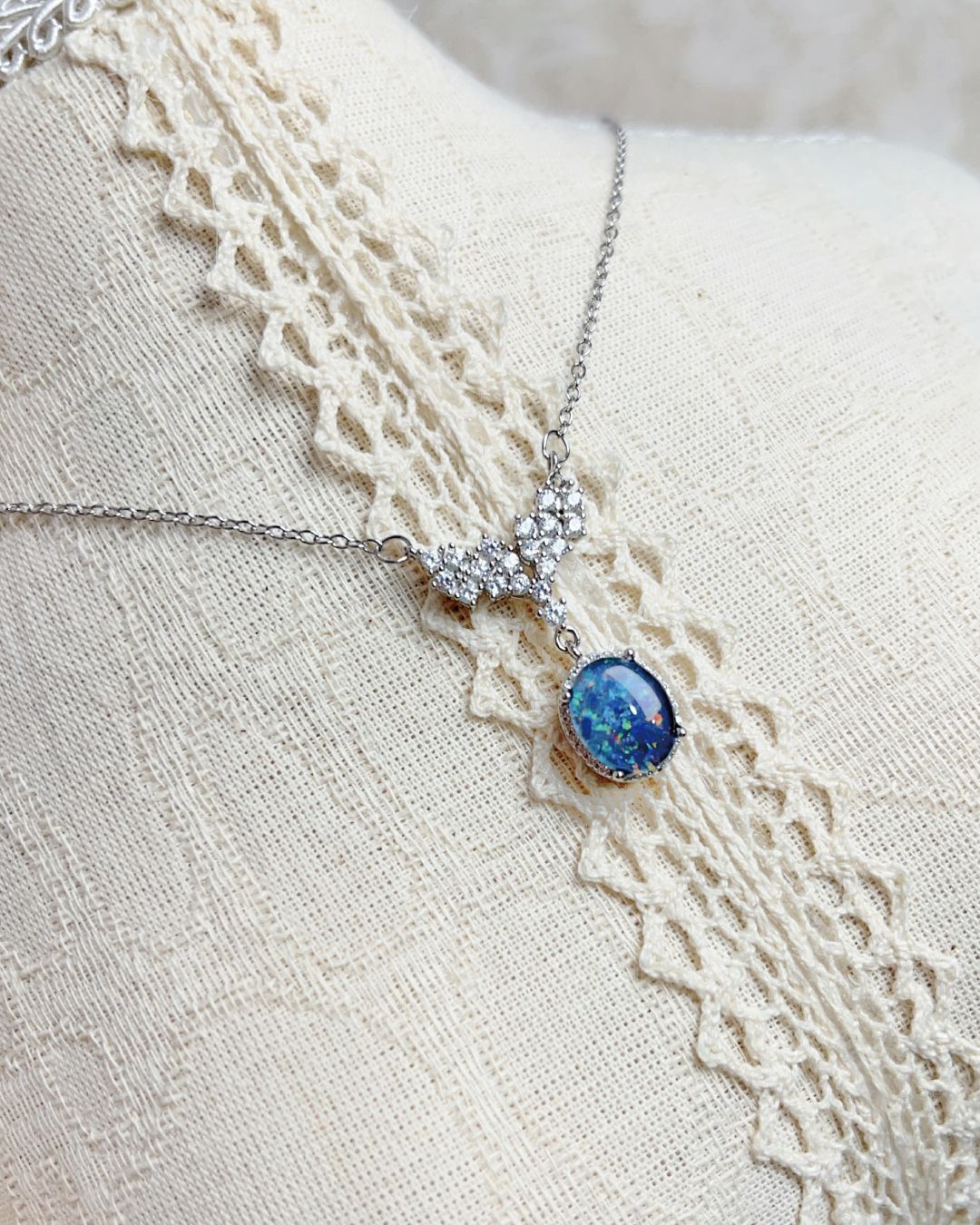 天然黑歐泊項鍊 *S925銀