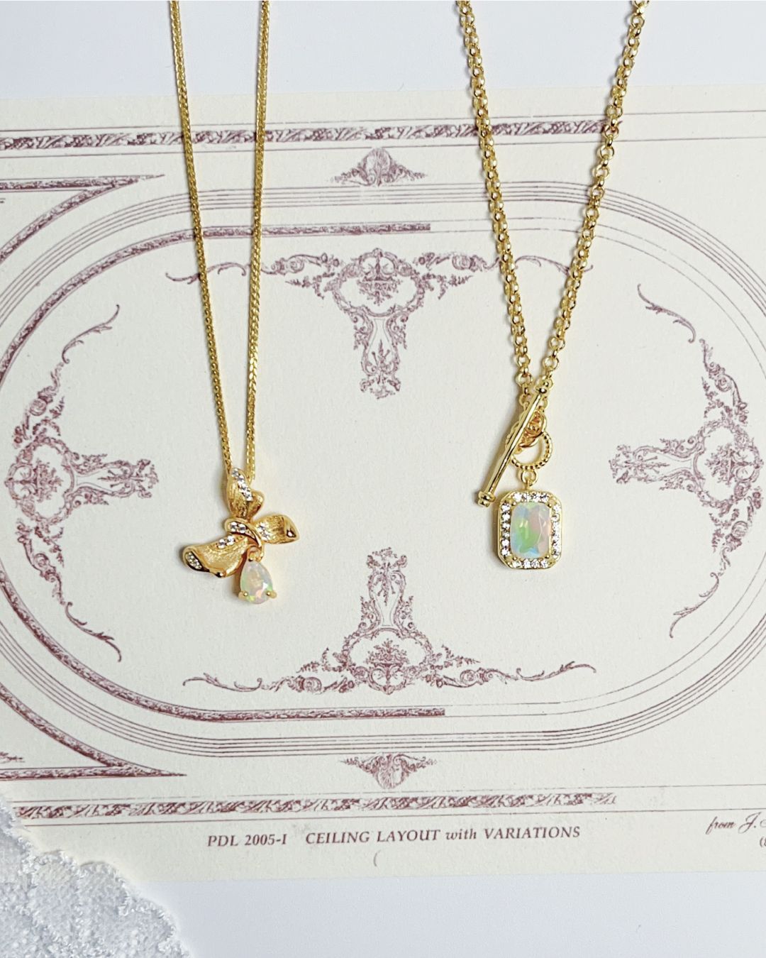 天然歐泊項鍊 *S925銀