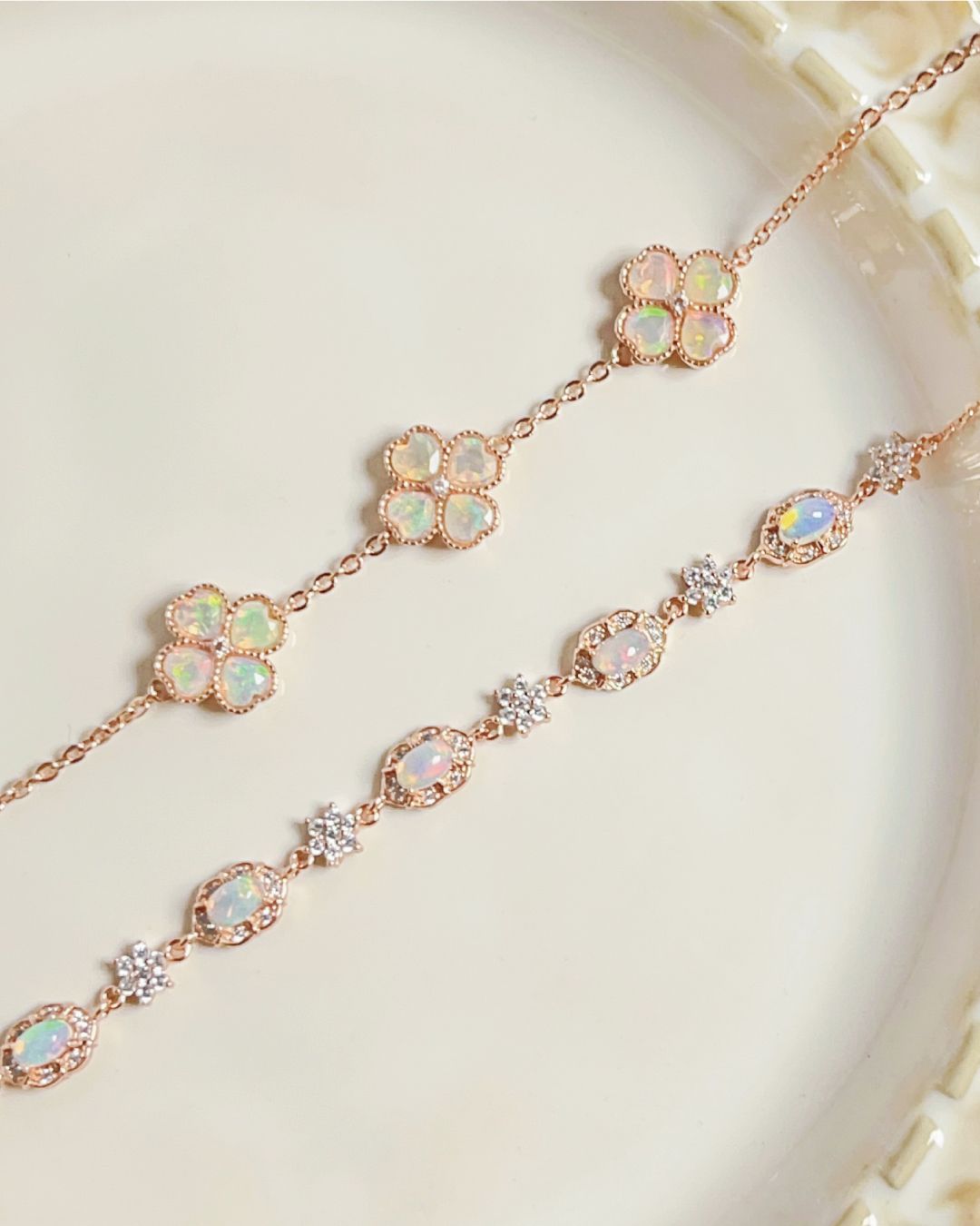 天然歐泊手鍊 *S925銀