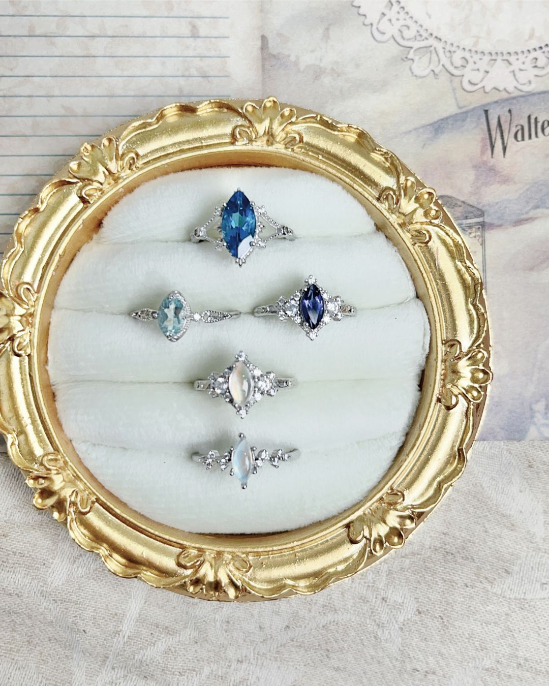 藍色系輕珠寶戒指 *S925銀