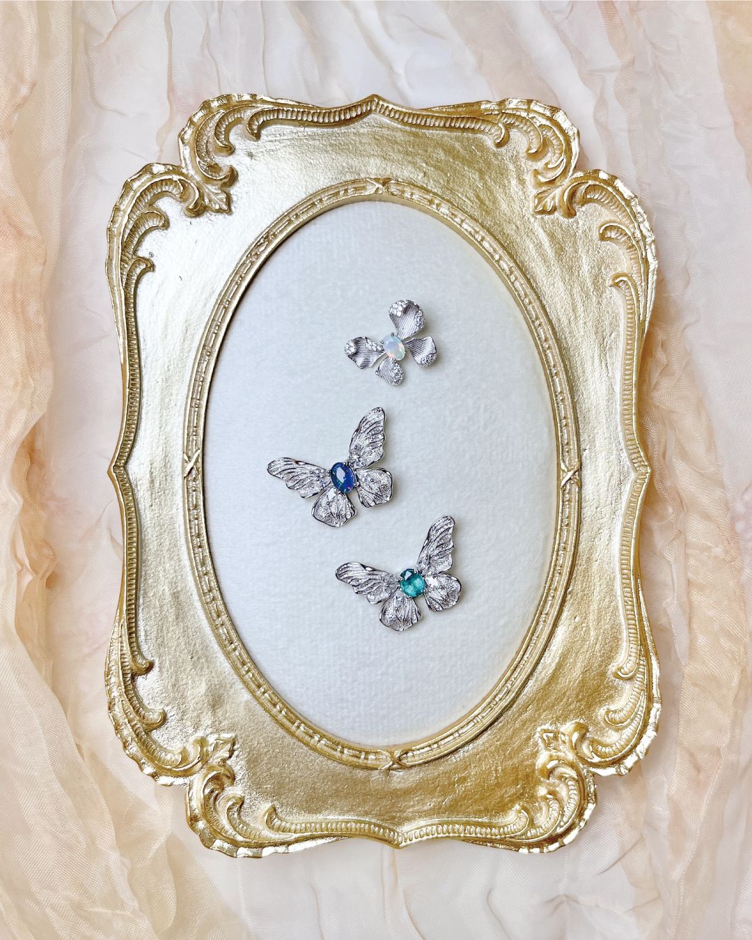 蝴蝶莊園 | 天然歐泊/祖母綠項鍊 *S925銀