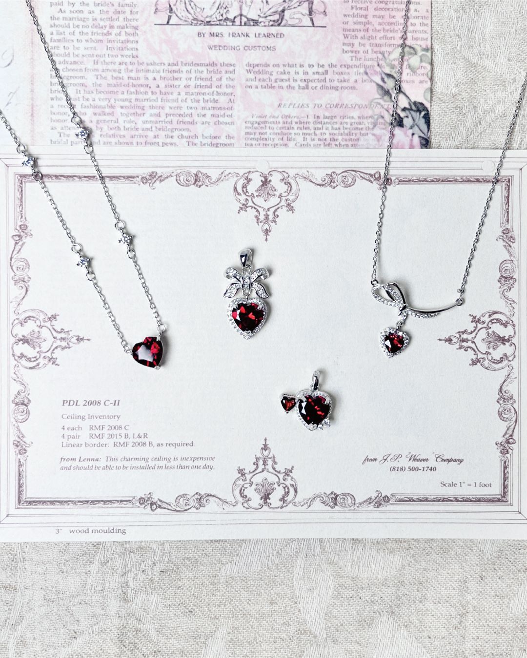 愛心石榴石項鍊 *S925銀