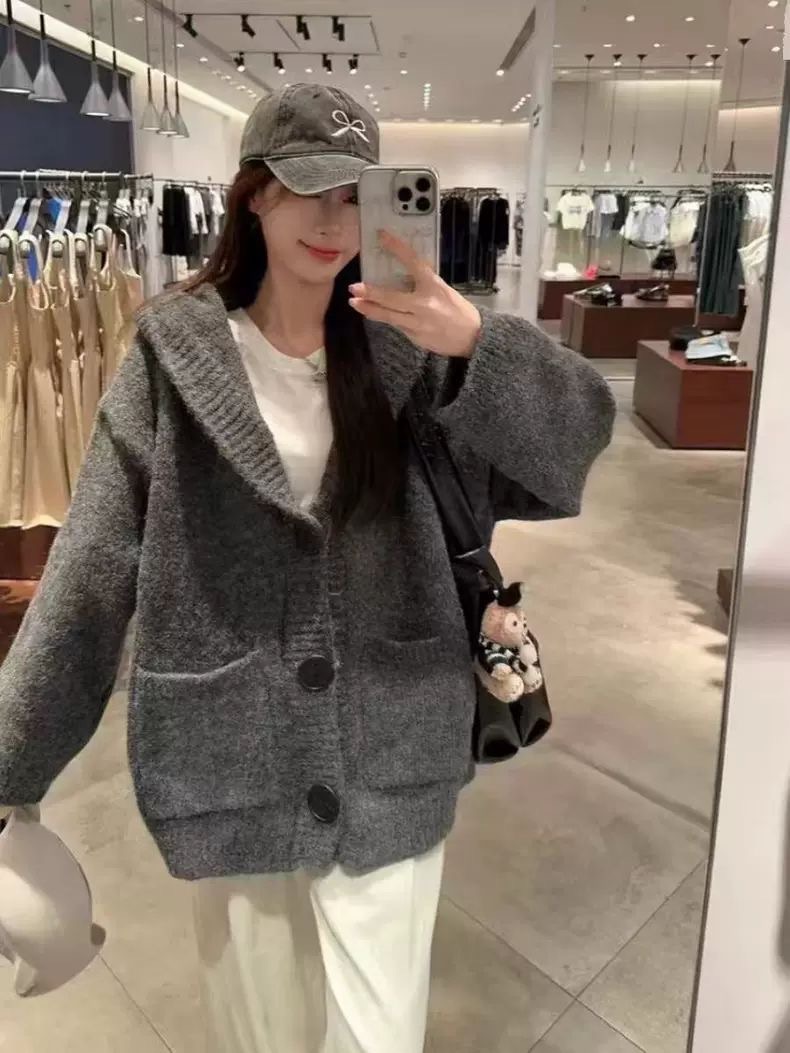 慵懶韓系寬鬆針織外套