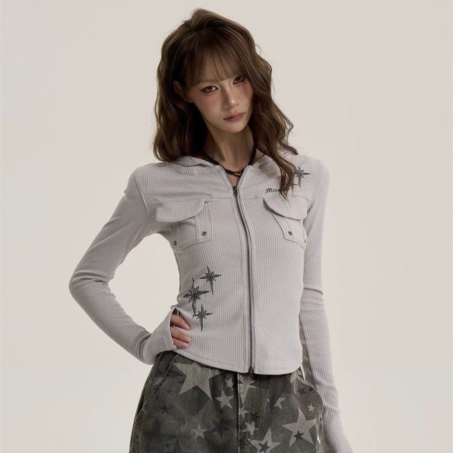 美式復古哥特風連帽外套