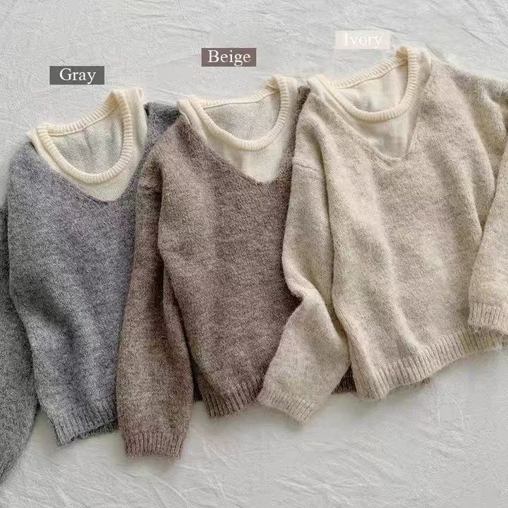 可愛爆擊｜熊寶寶假兩件毛衣