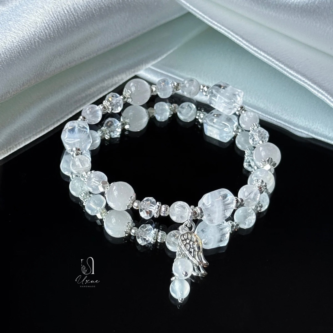 白霜之境——白幽靈、白兔毛、雪花幽靈、拉絲白鋰輝、月光石、白水晶