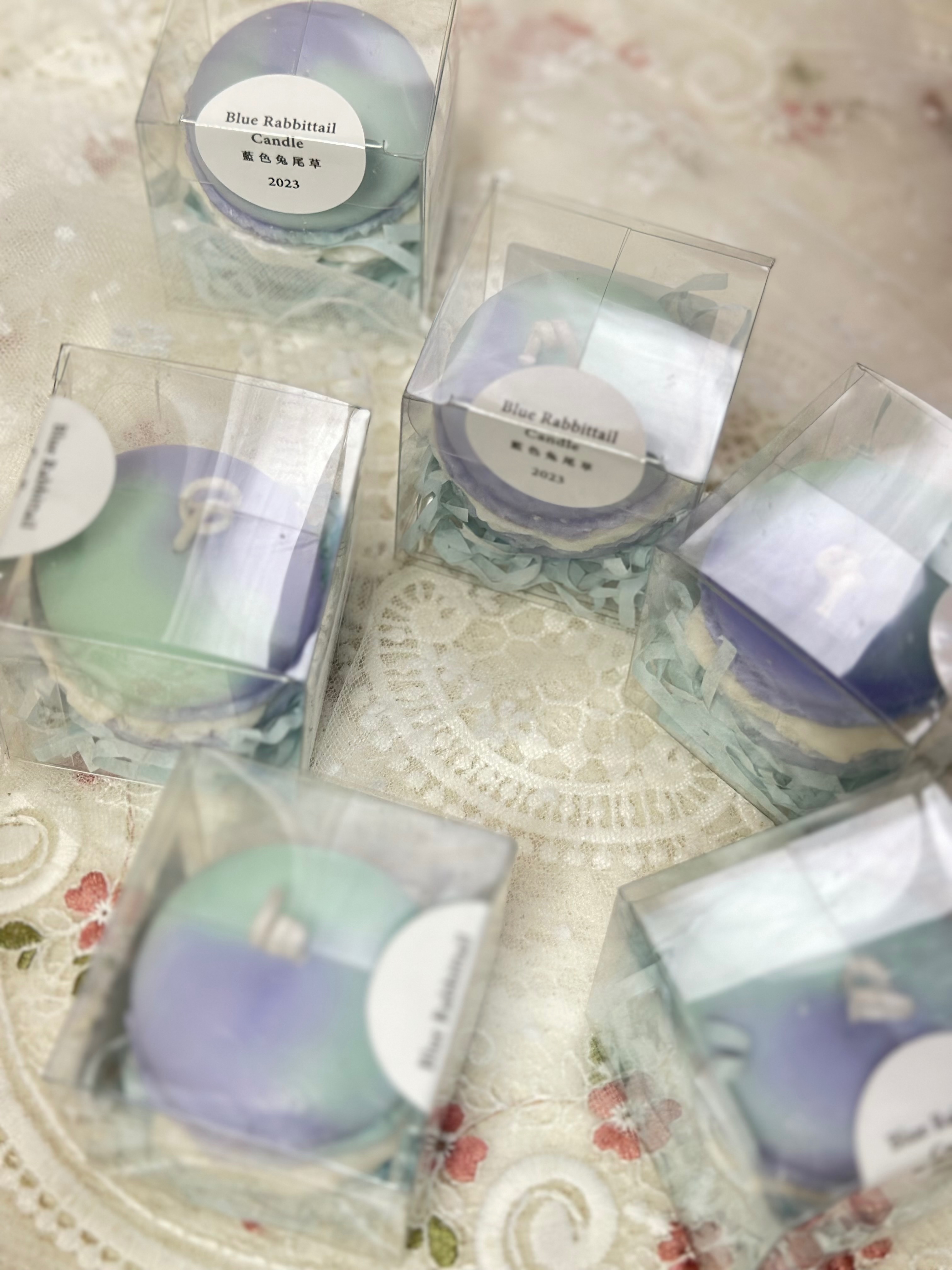 Blue Rabbittail 薰衣草薄荷𝝑𝑒˚雙色馬卡龍｜Macarons｜無毒蠟燭