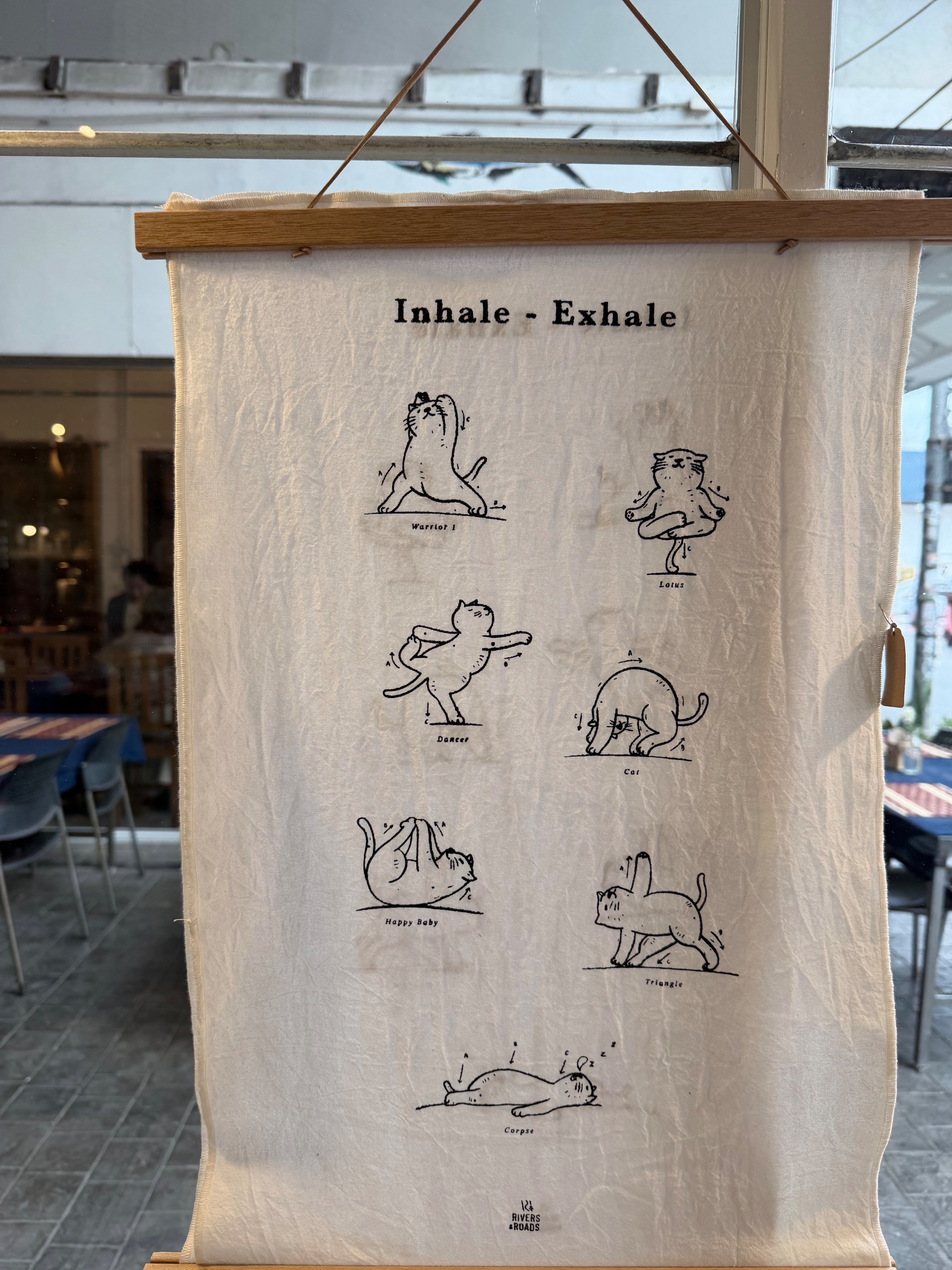 貓咪瑜伽掛布