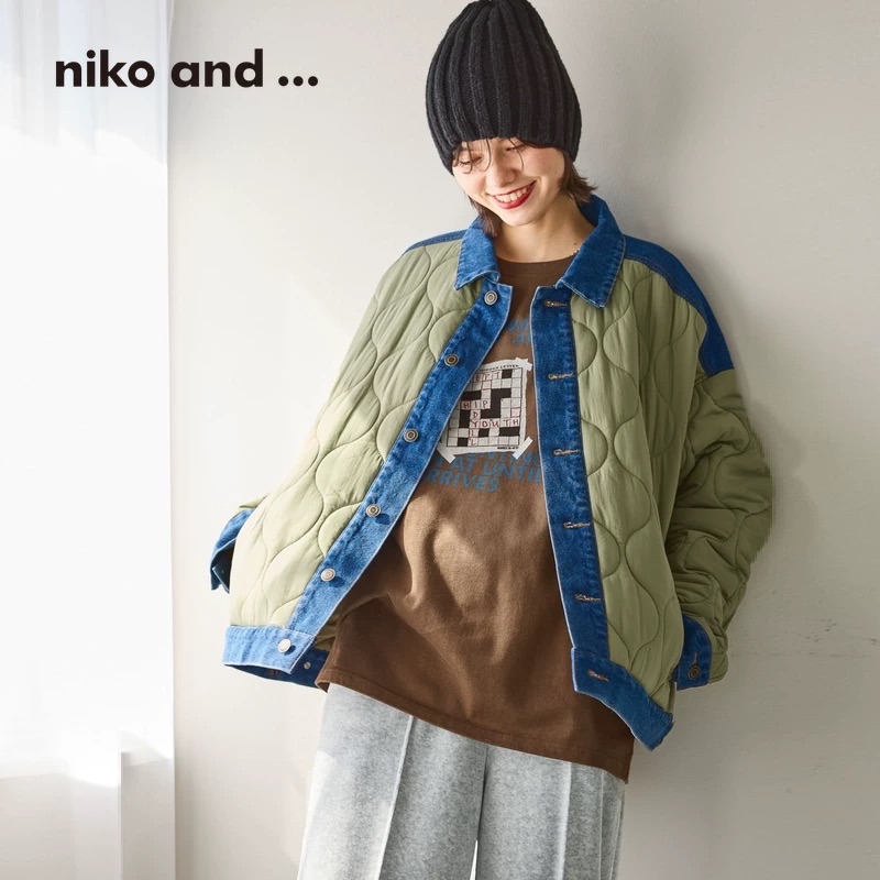 niko and ...秋冬新款夾棉拼接外套