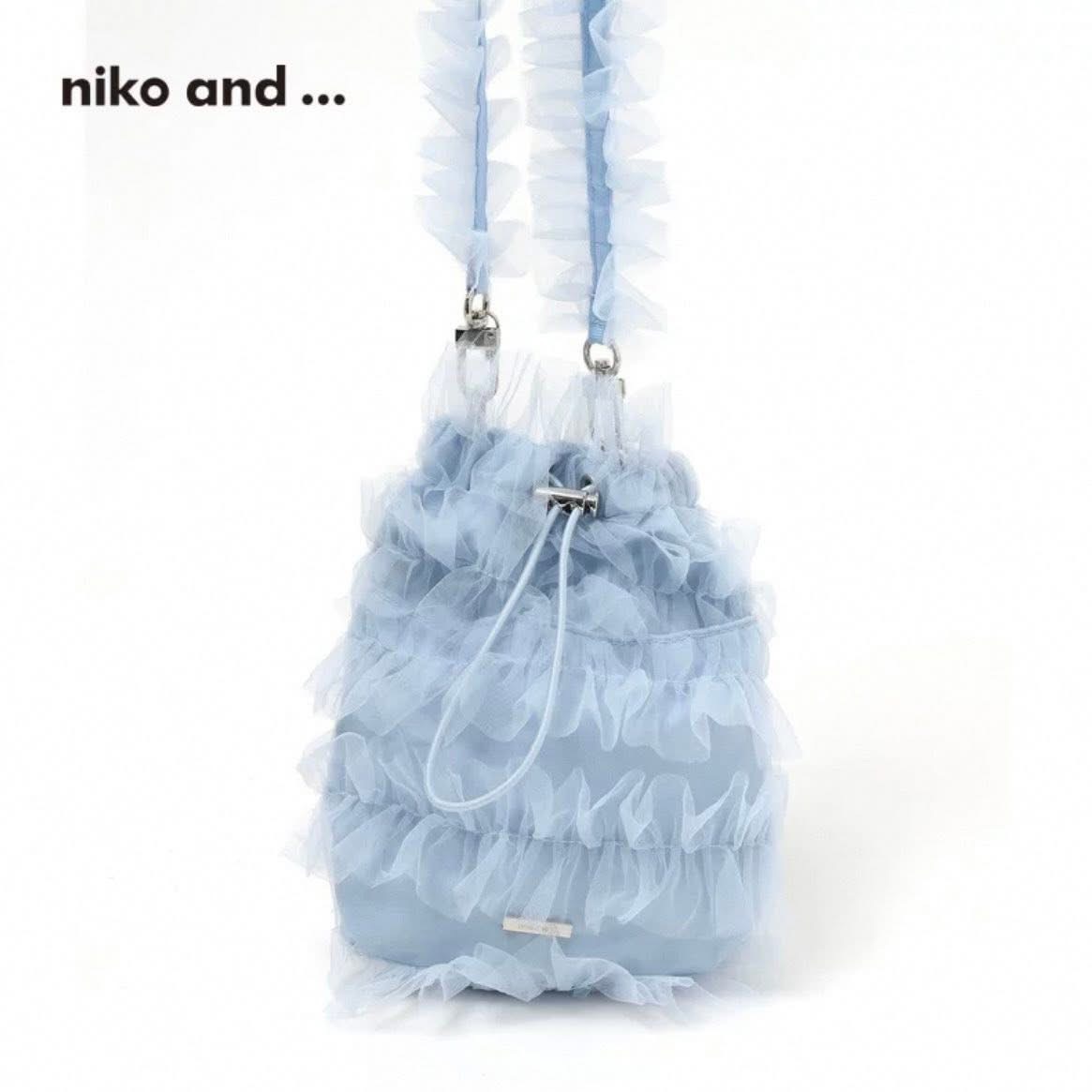 niko and ...可愛荷葉邊網紗肩背小包