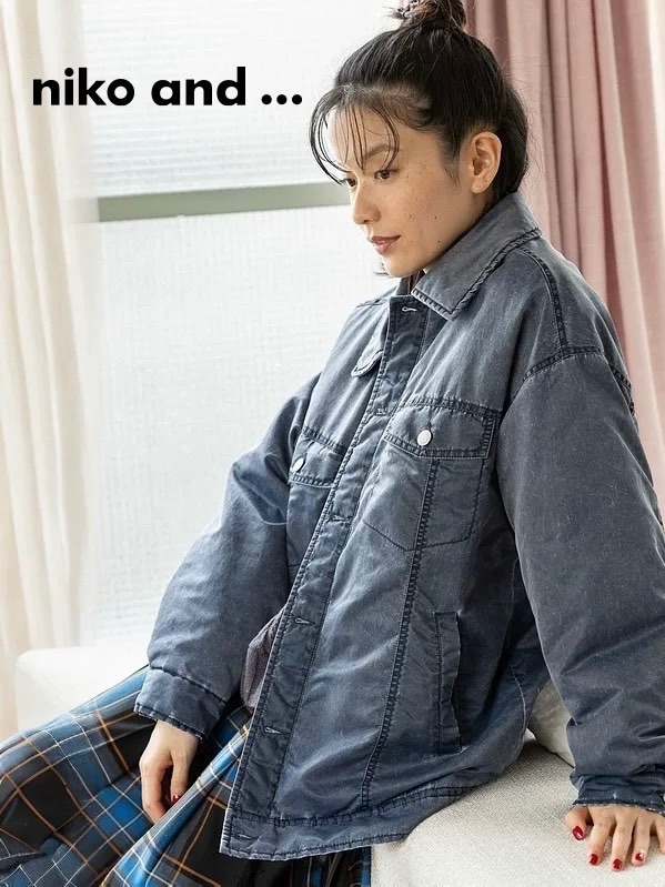 niko and ...新款翻領棉服外套