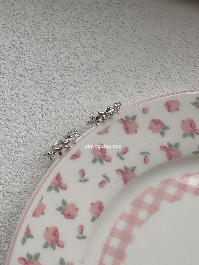 現貨｜s925｜韓國三拼蝴蝶結純銀戒指