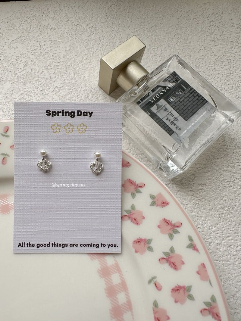 現貨｜s925｜韓國麻花鏤空愛心珍珠純銀耳環