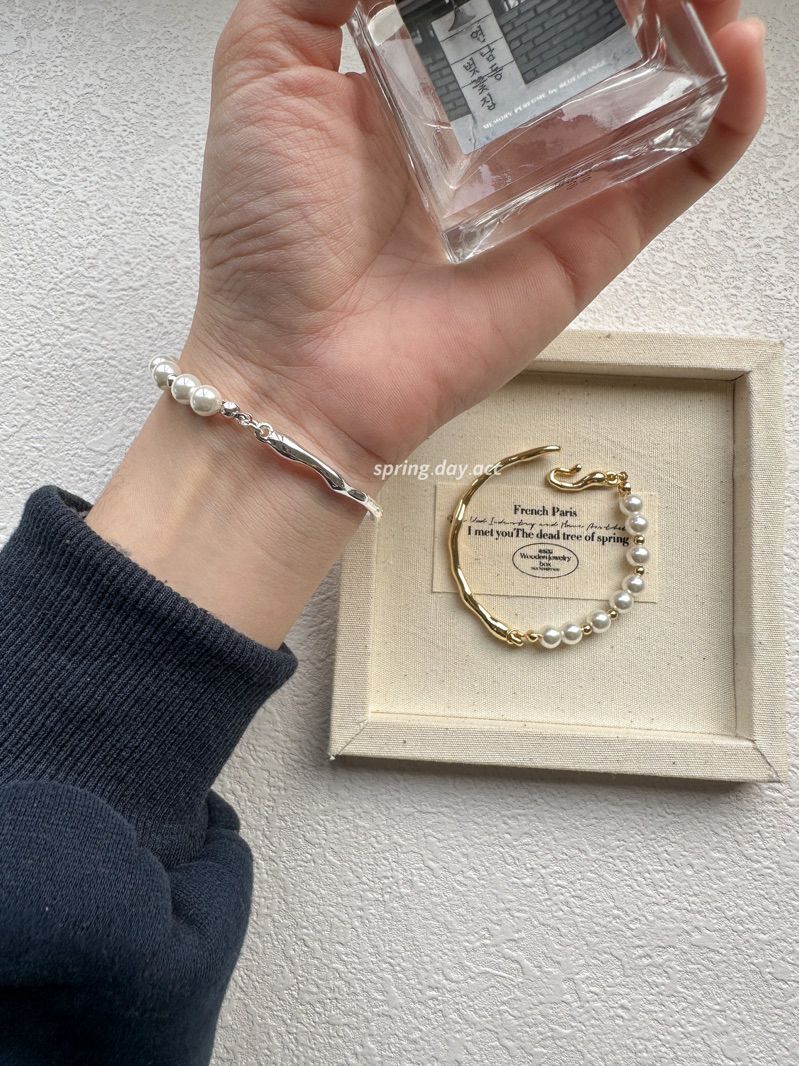 現貨｜銅｜小手圍女孩專屬💖不規則半鐲珍珠手鏈