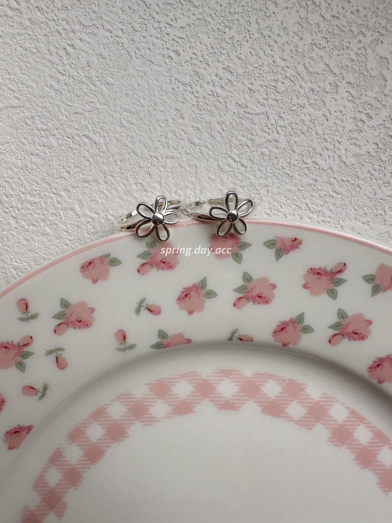 現貨｜s925｜自留款✨鏤空小花純銀開口戒