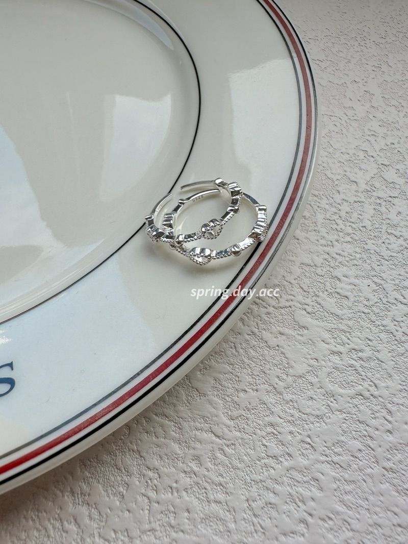 現貨｜s925｜鏤空小愛心純銀可調節細戒♡