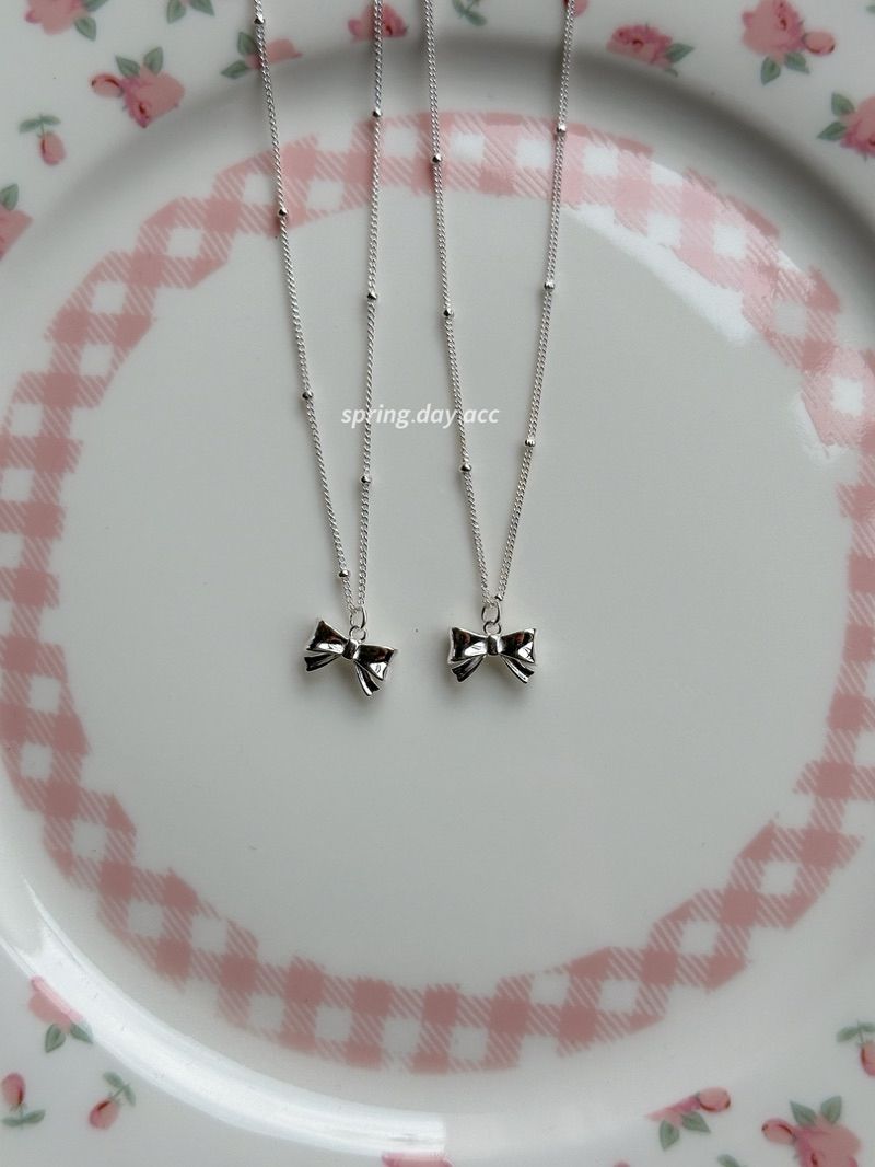 現貨｜s925｜闆娘自留🎀韓系立體蝴蝶結純銀項鍊🎀