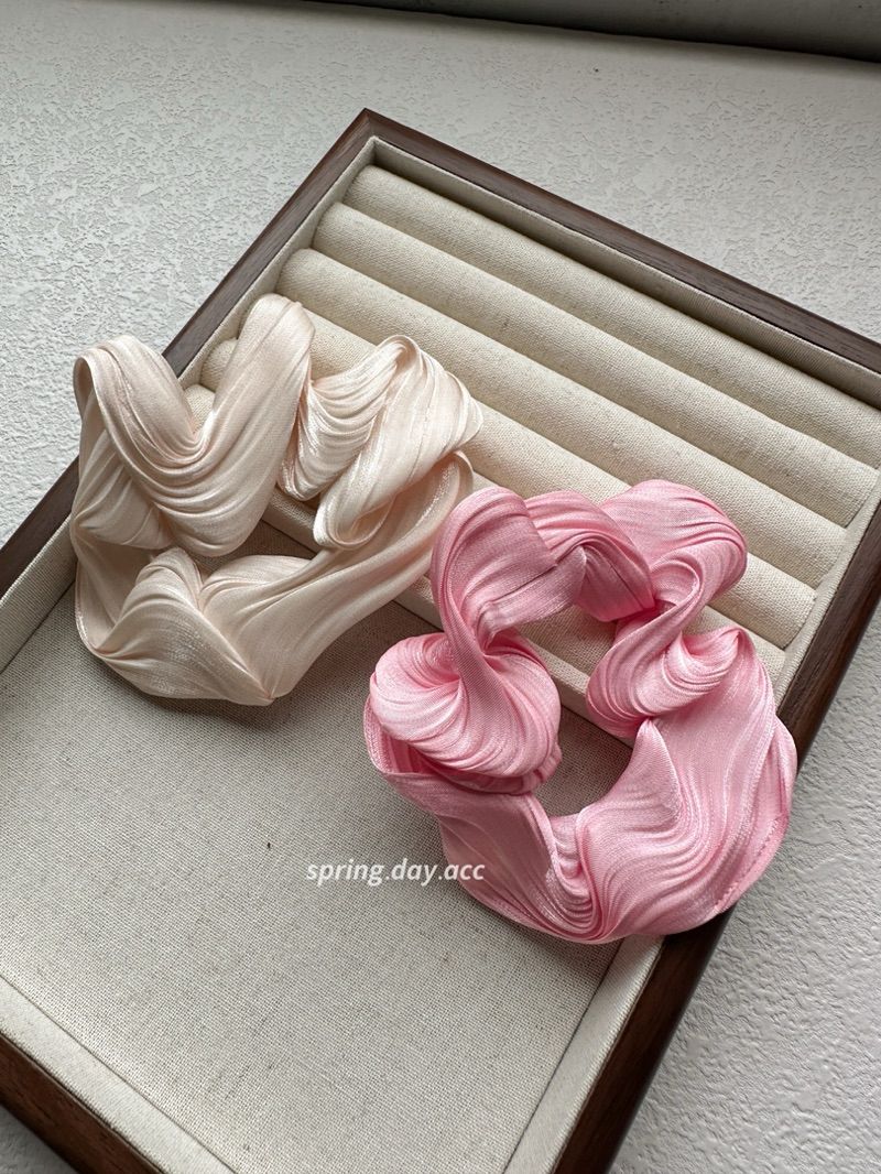 現貨｜少女珠光緞面髮圈