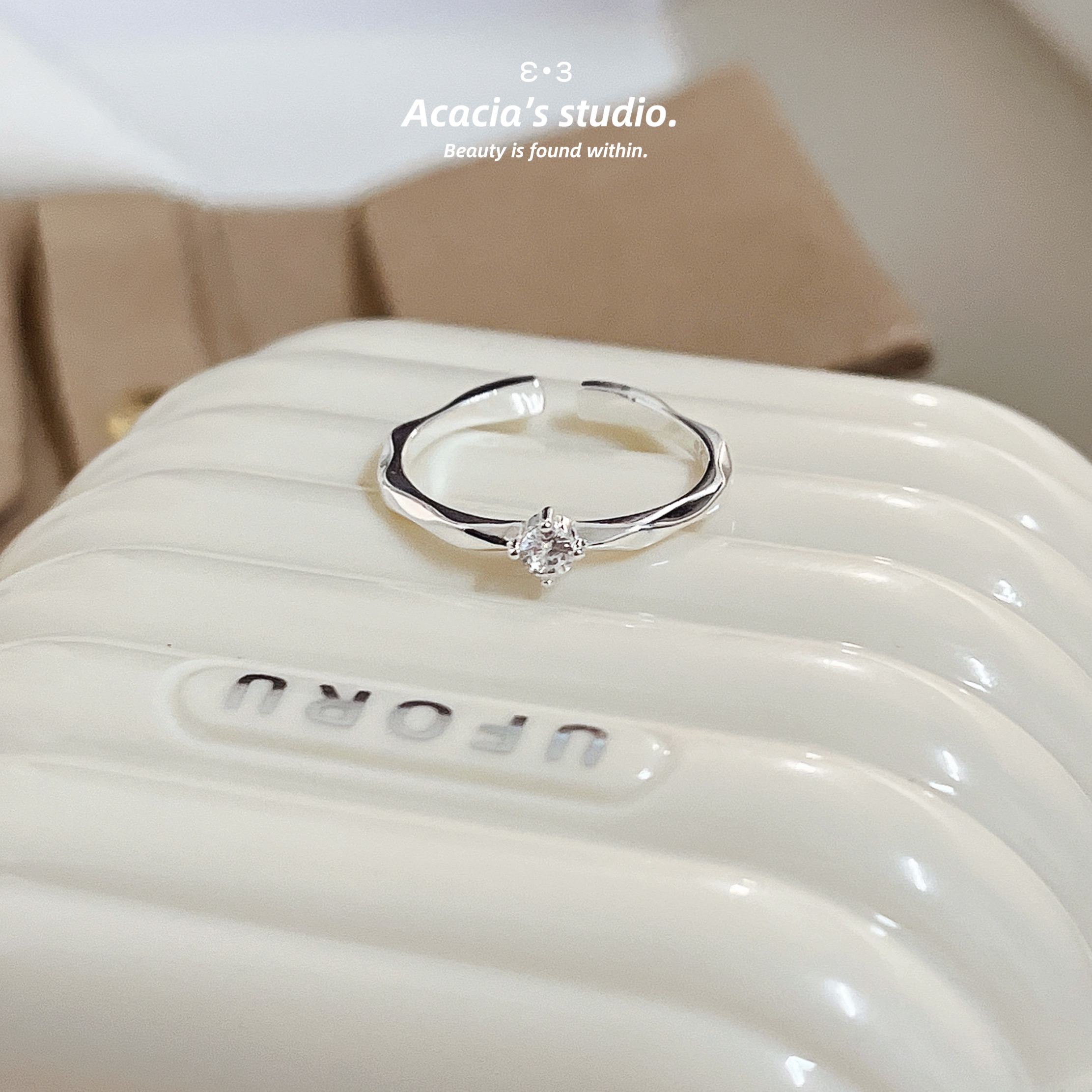 S925純銀｜拍桌必收！單鑽切面戒指