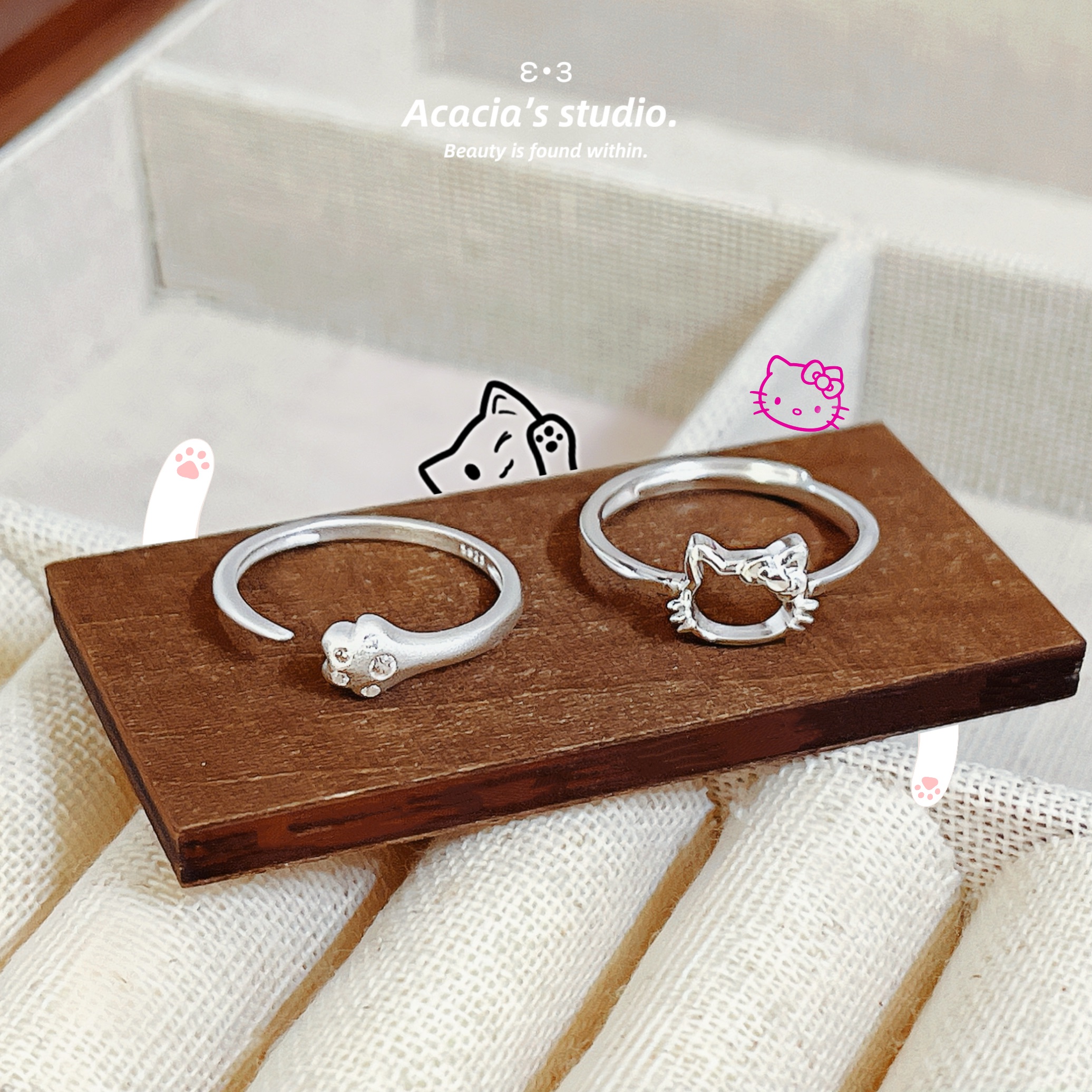 S925純銀｜ฅ貓控系列ฅ🐾戒指