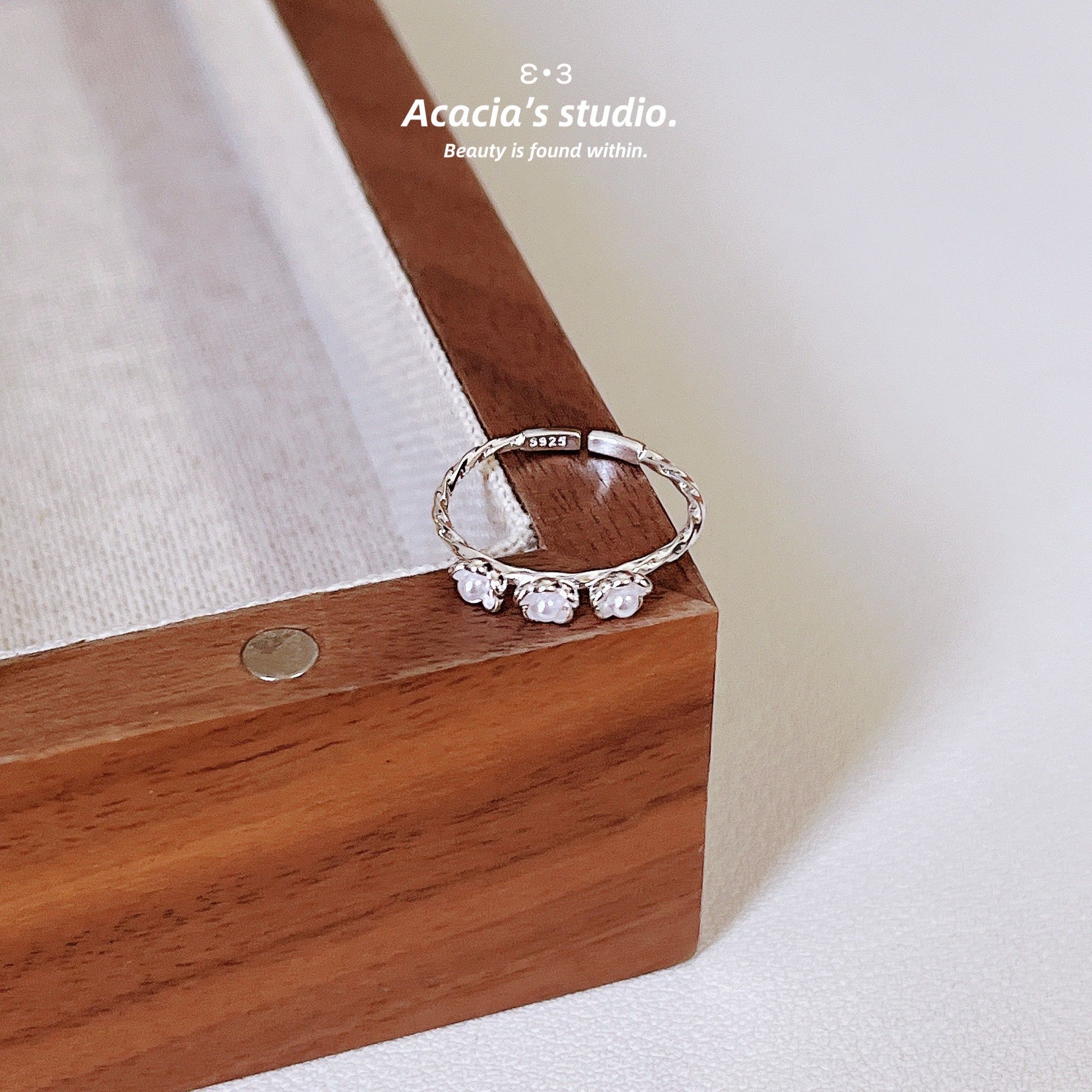 S925純銀｜小花朵✿✿✿開口戒 可以當尾戒！