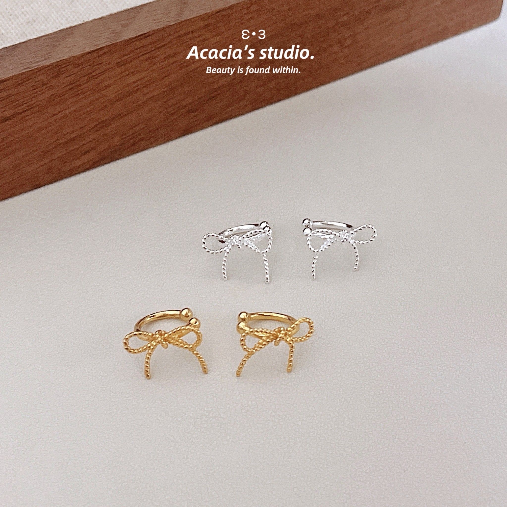 S925純銀｜麻花蝴蝶結耳骨夾 不挑人耳骨夾！