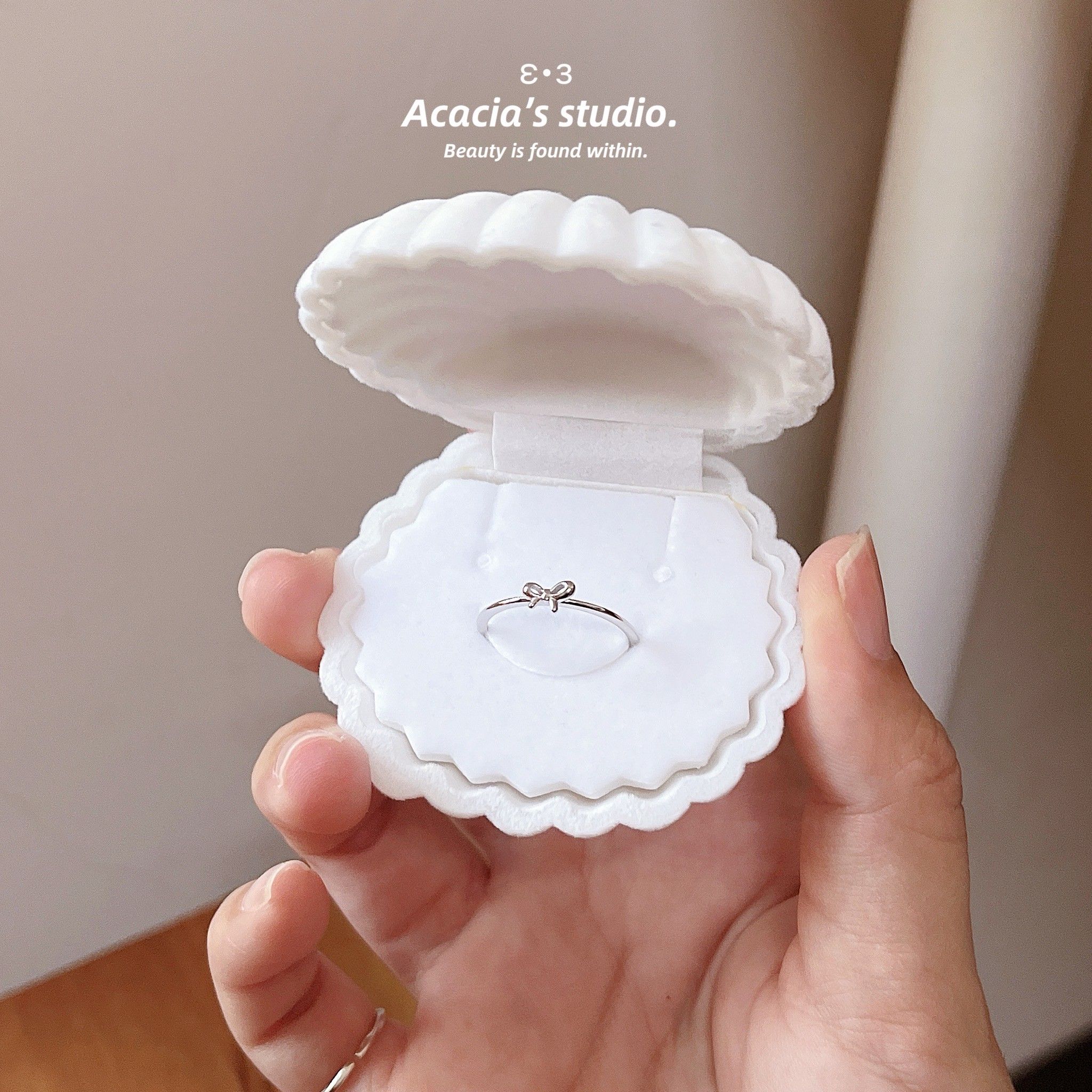 S925純銀｜迷你立體୨୧蝴蝶結細戒