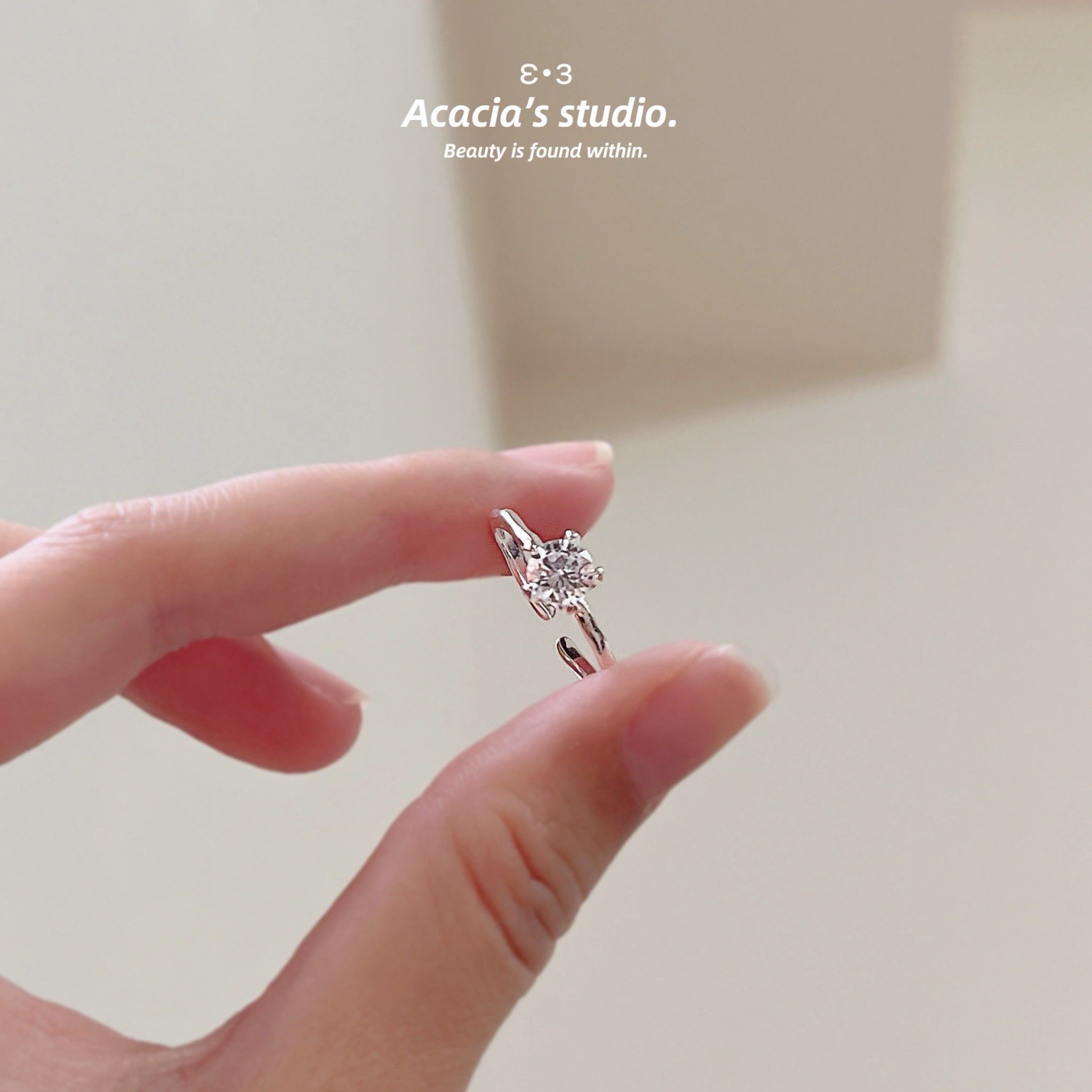 S925純銀｜熔岩璀璨極光克拉💎鑽戒