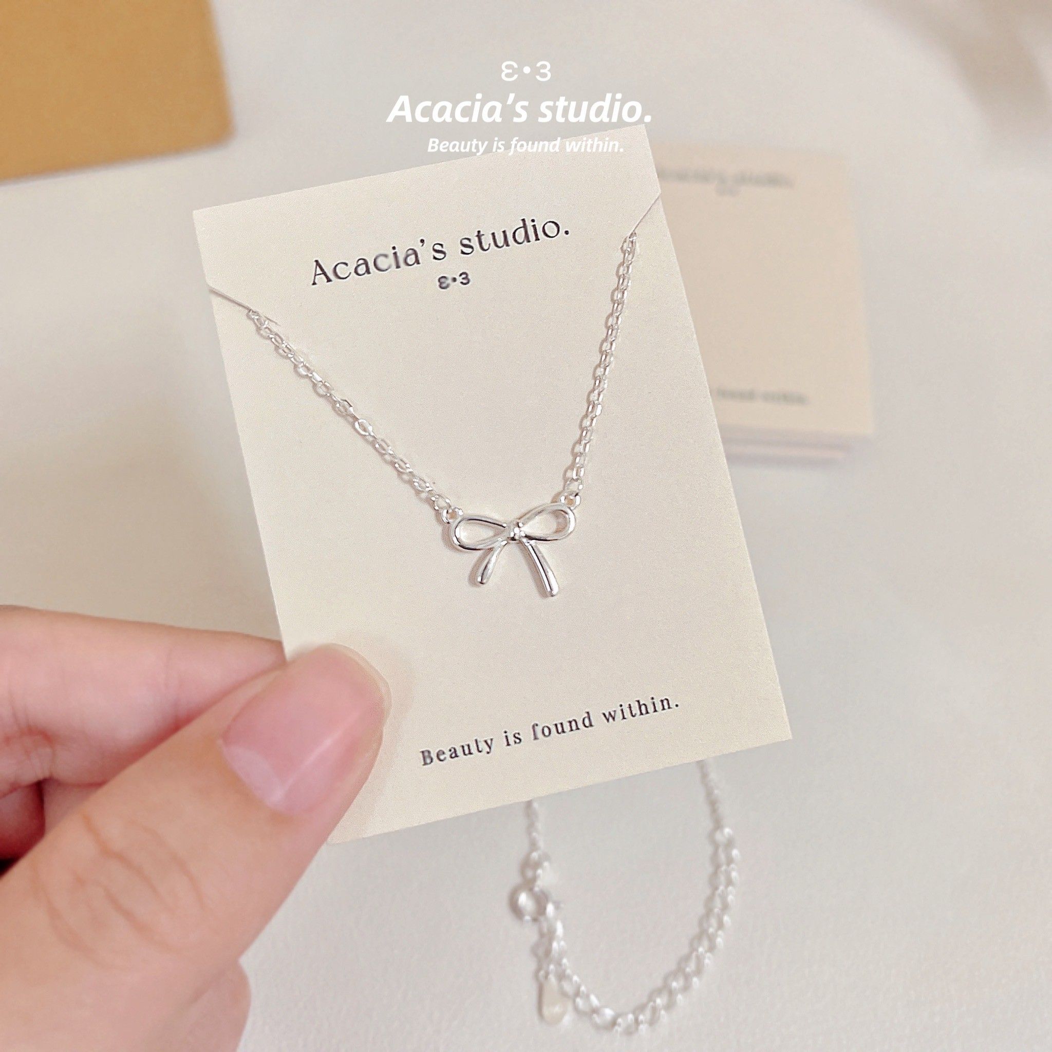 S925純銀｜甜美少女心動୨୧蝴蝶結韓版項鍊