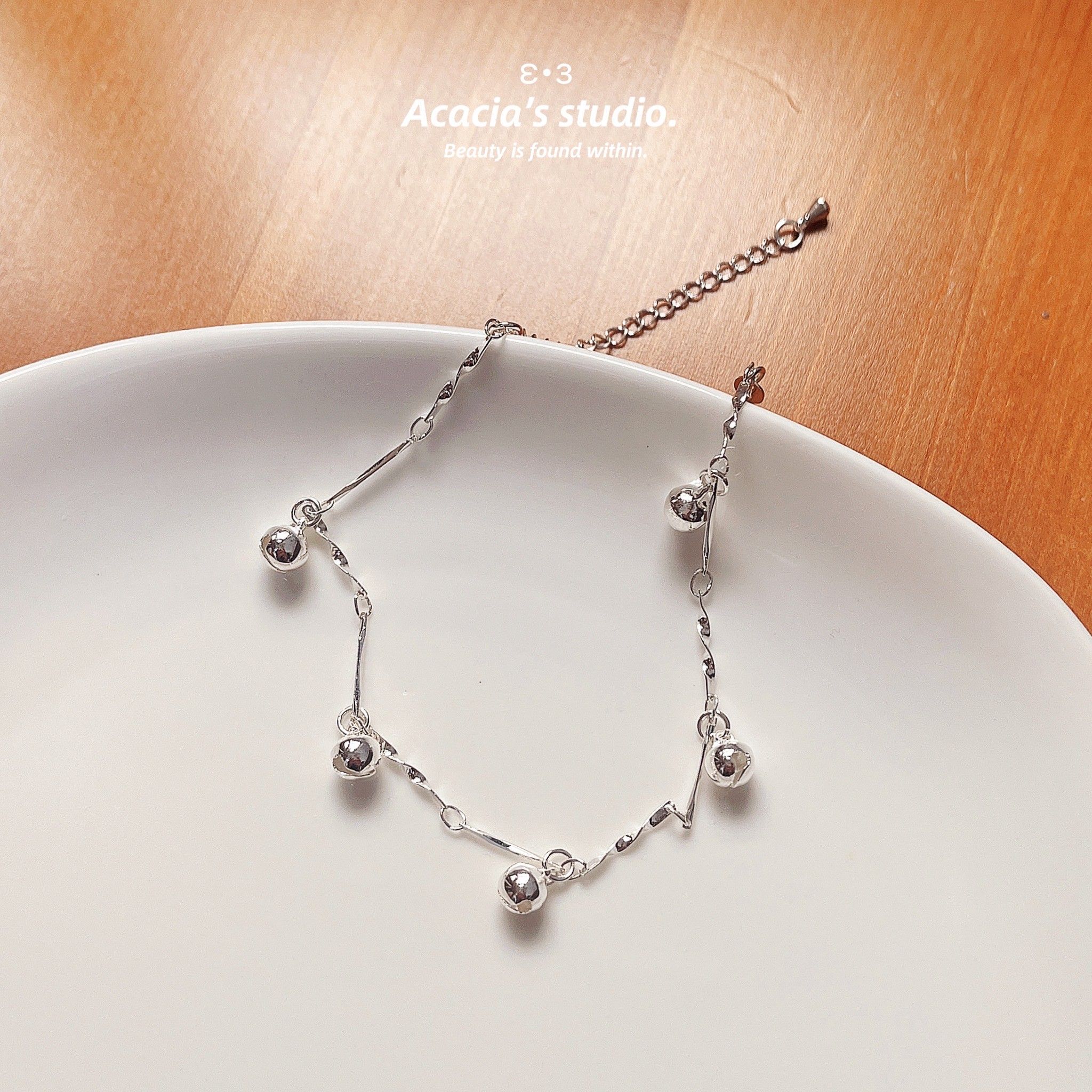 S925純銀｜叮叮噹水波紋線條手鍊🔔自帶聲音🎵