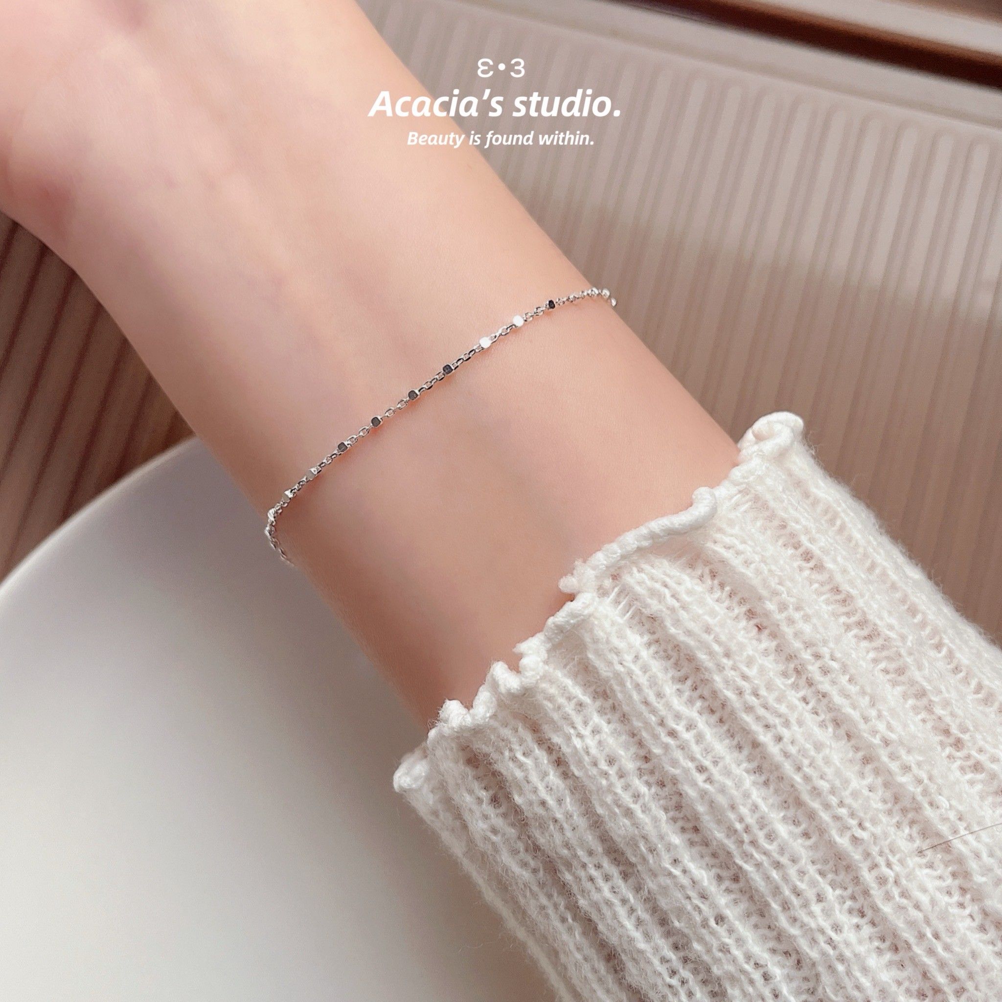 S925純銀｜極細碎冰星辰閃爍 ࣪⊹手鍊 入店必收款 i 人首選🥇