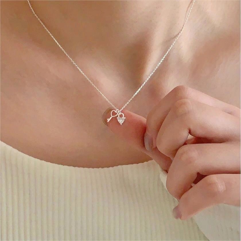 S925純銀｜心鎖min愛心鑰匙  i 人專屬項鍊