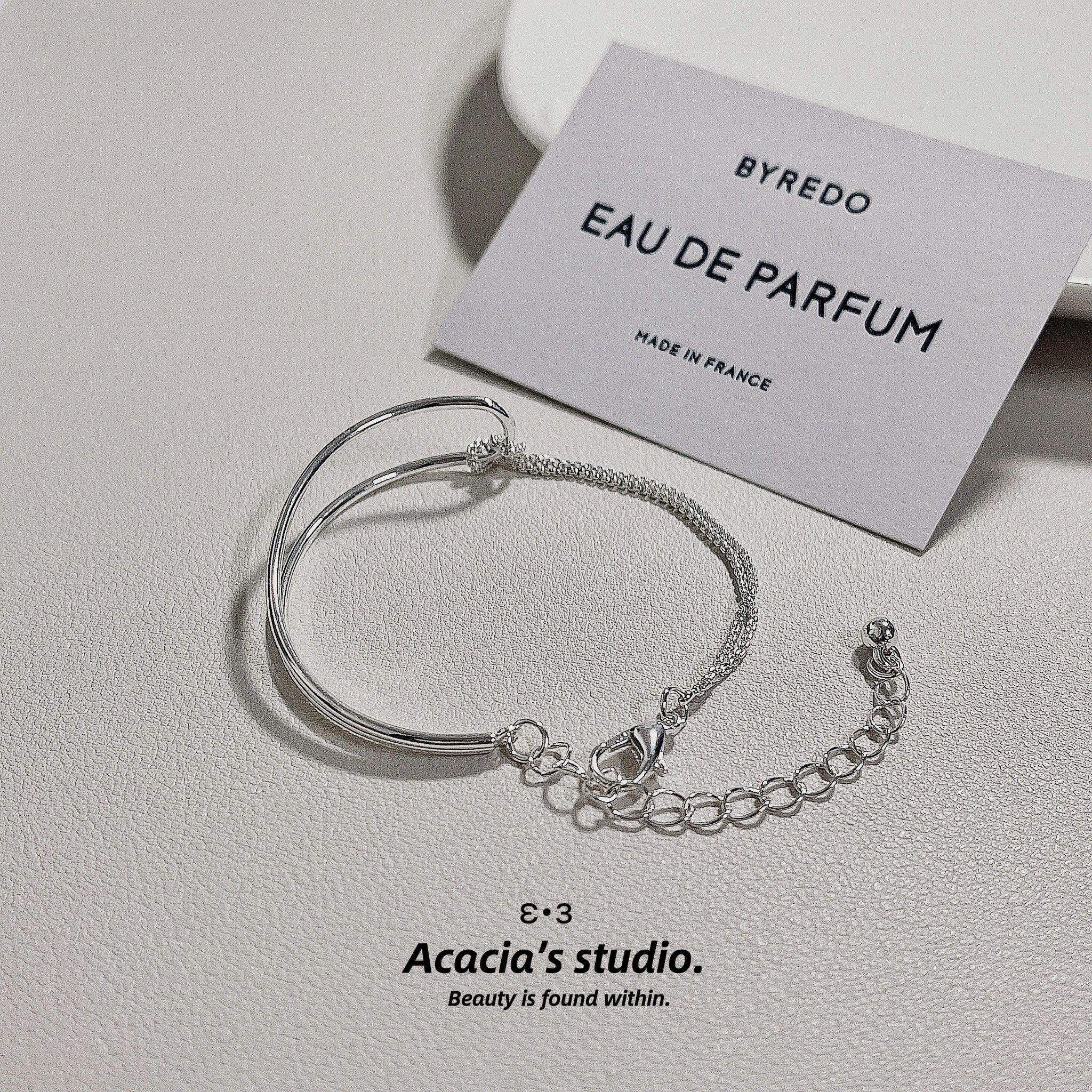 S925純銀｜幾何不規則拼接雙層手鍊