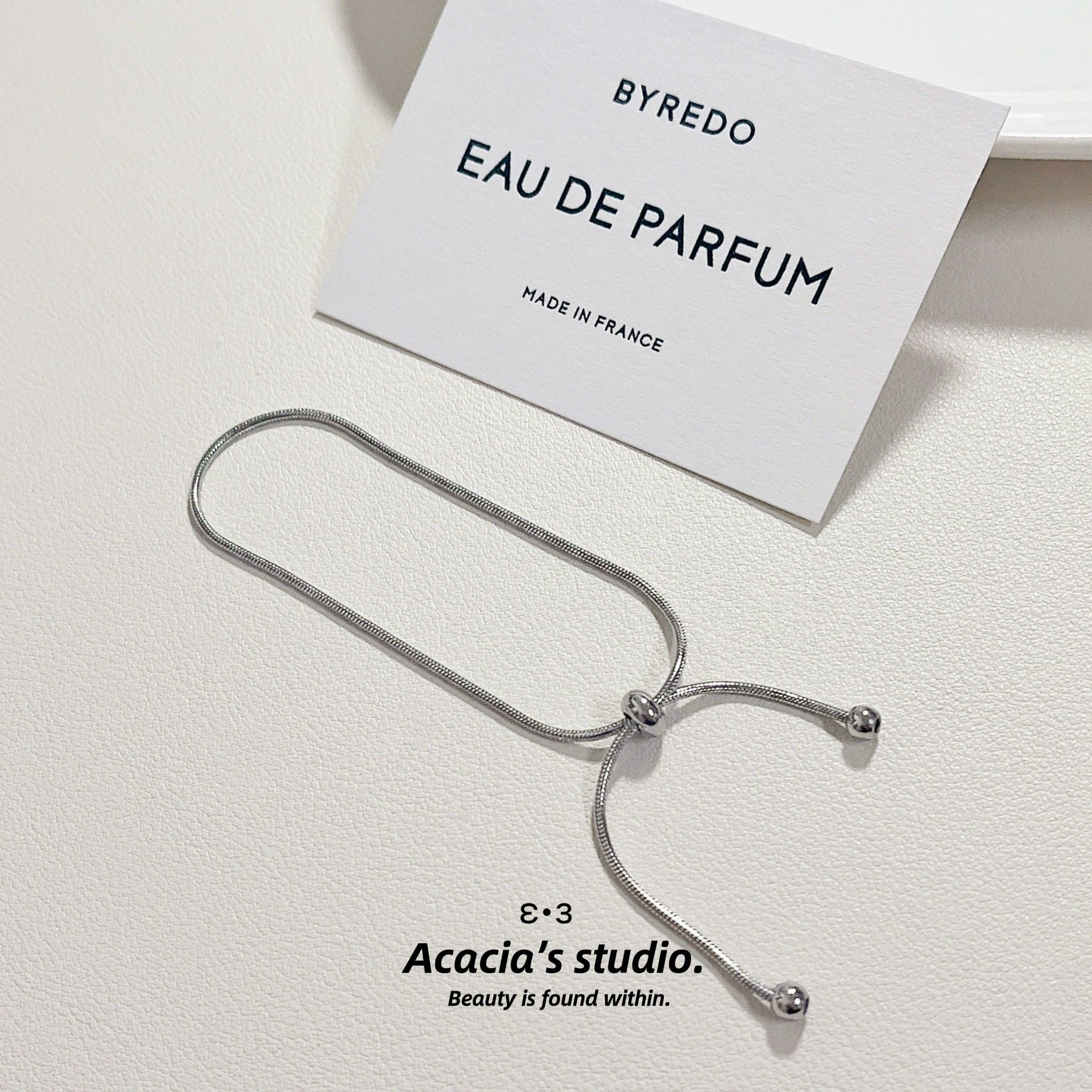 S925純銀｜圓珠抽拉蛇骨手鍊