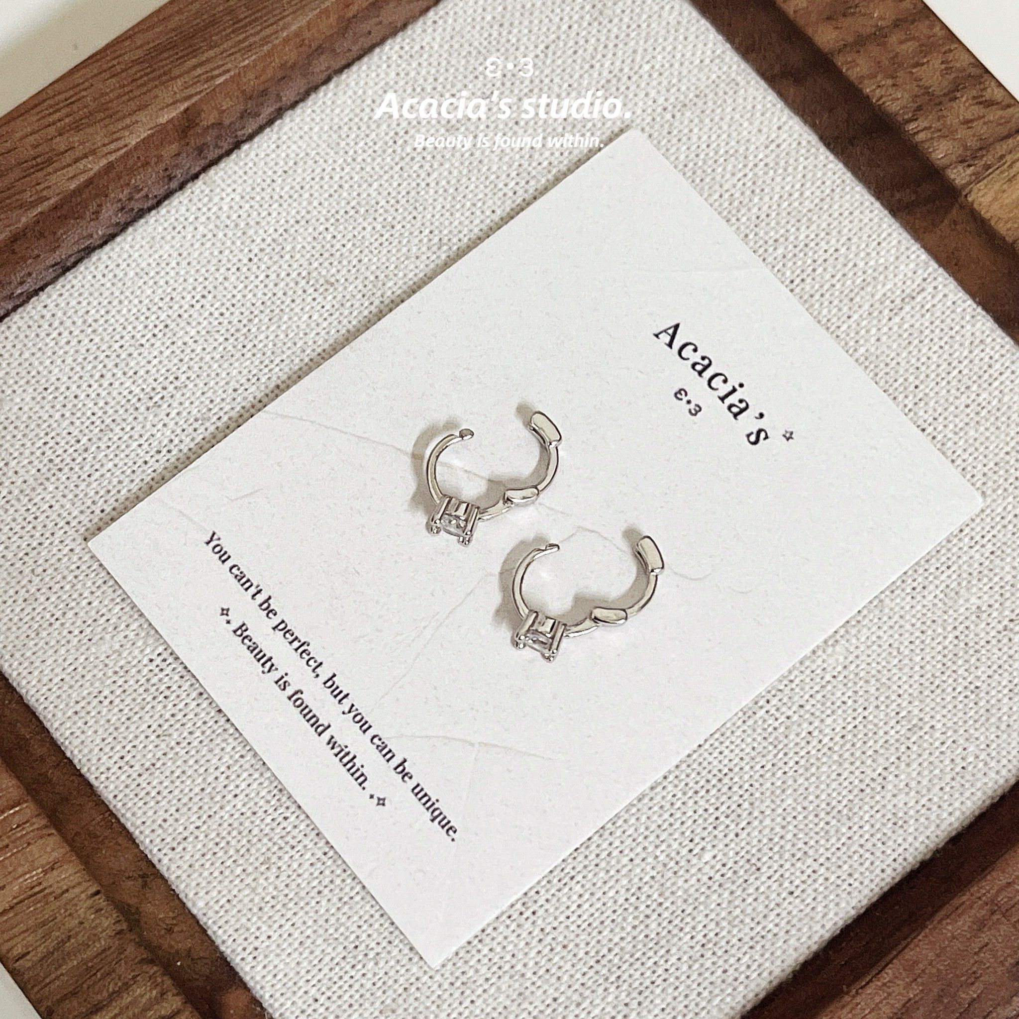 S925純銀｜小方糖 6mm小耳扣 耳骨環