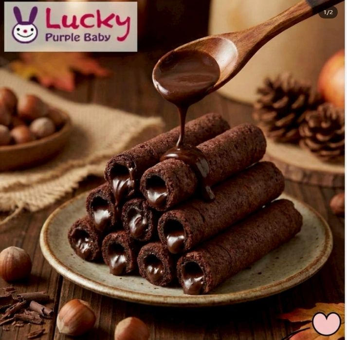 【幸運紫娃】可可榛果醬蛋捲（12入）（奶素）