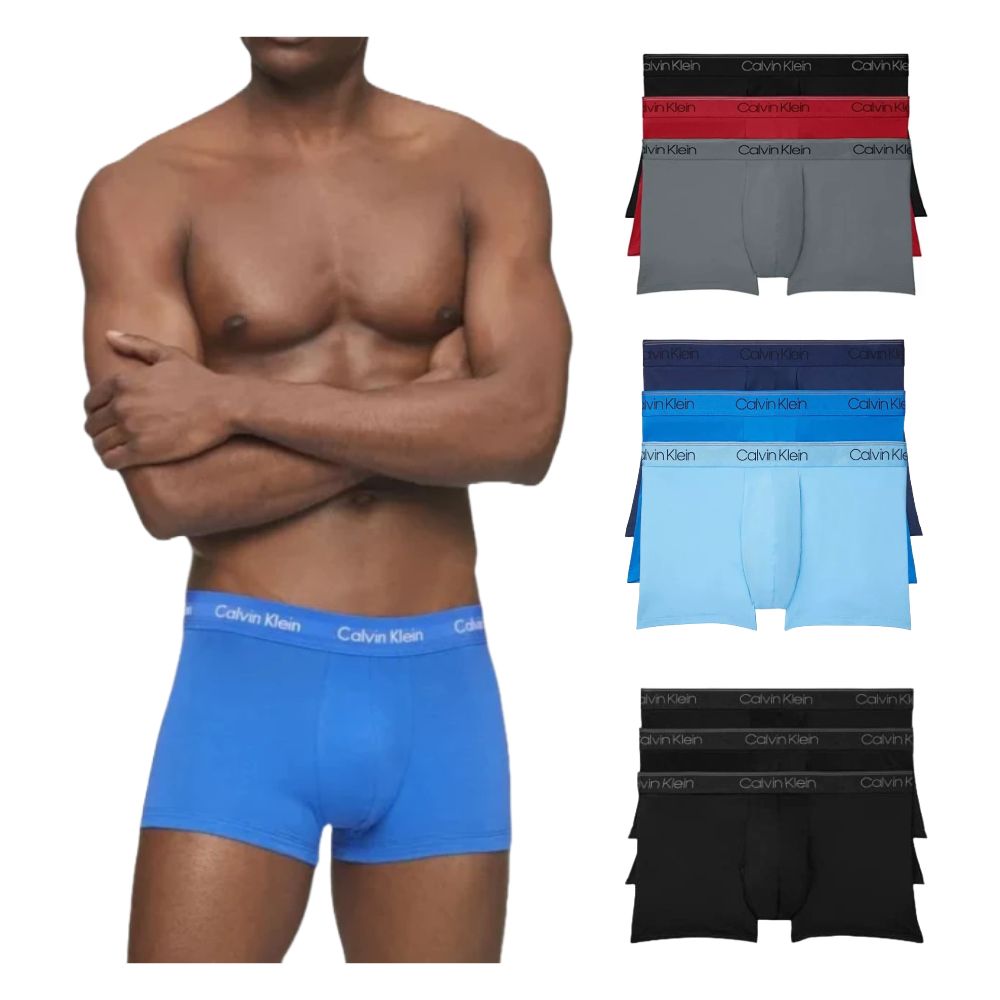Calvin Klein CK 男內褲 3件組盒裝 低腰短版 平口 四角褲 彈性超細纖維 速乾 NB2569