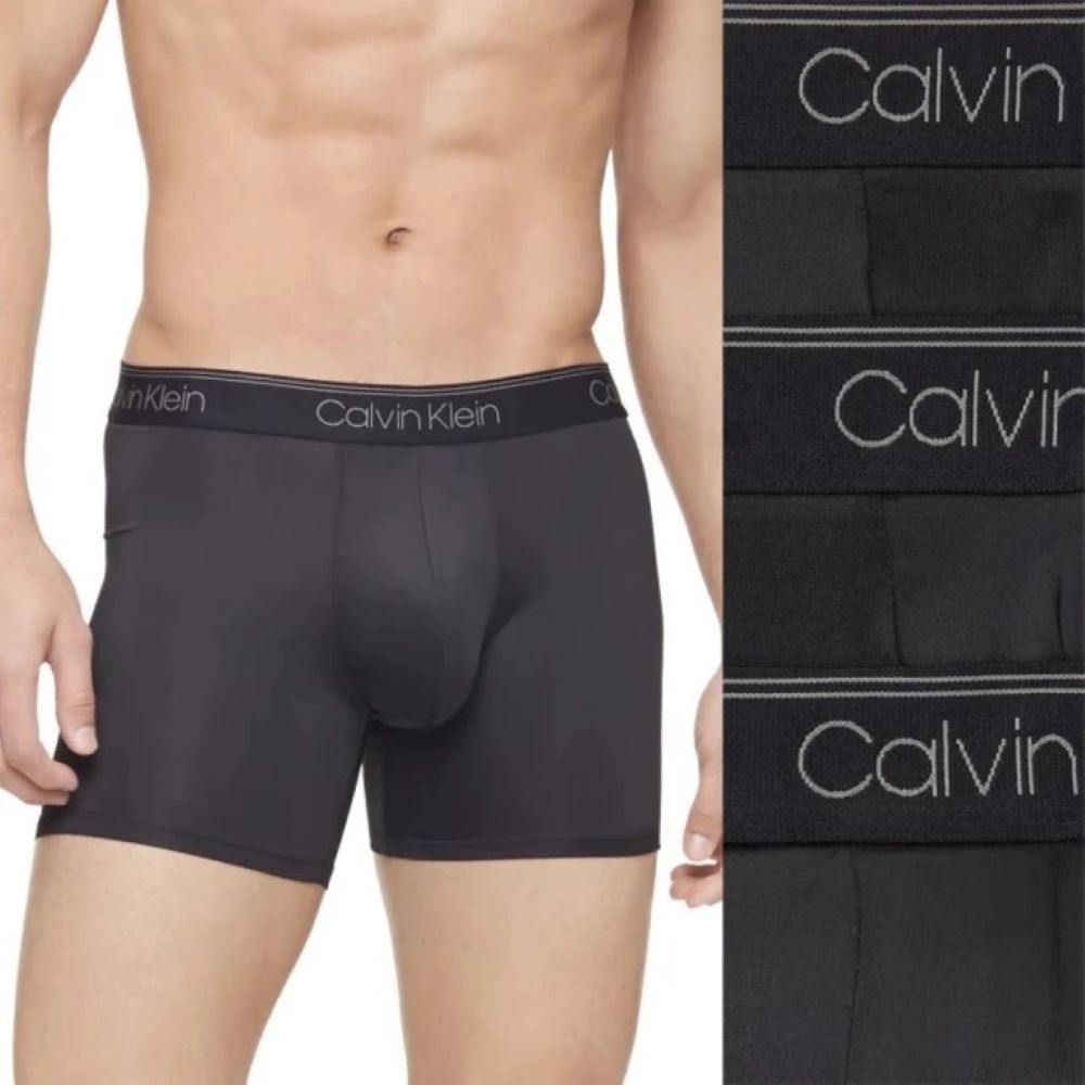 Calvin klein CK 吸濕排汗 長版彈性 四角內褲 三件組 男內褲 舒適 好穿  NB2570-001