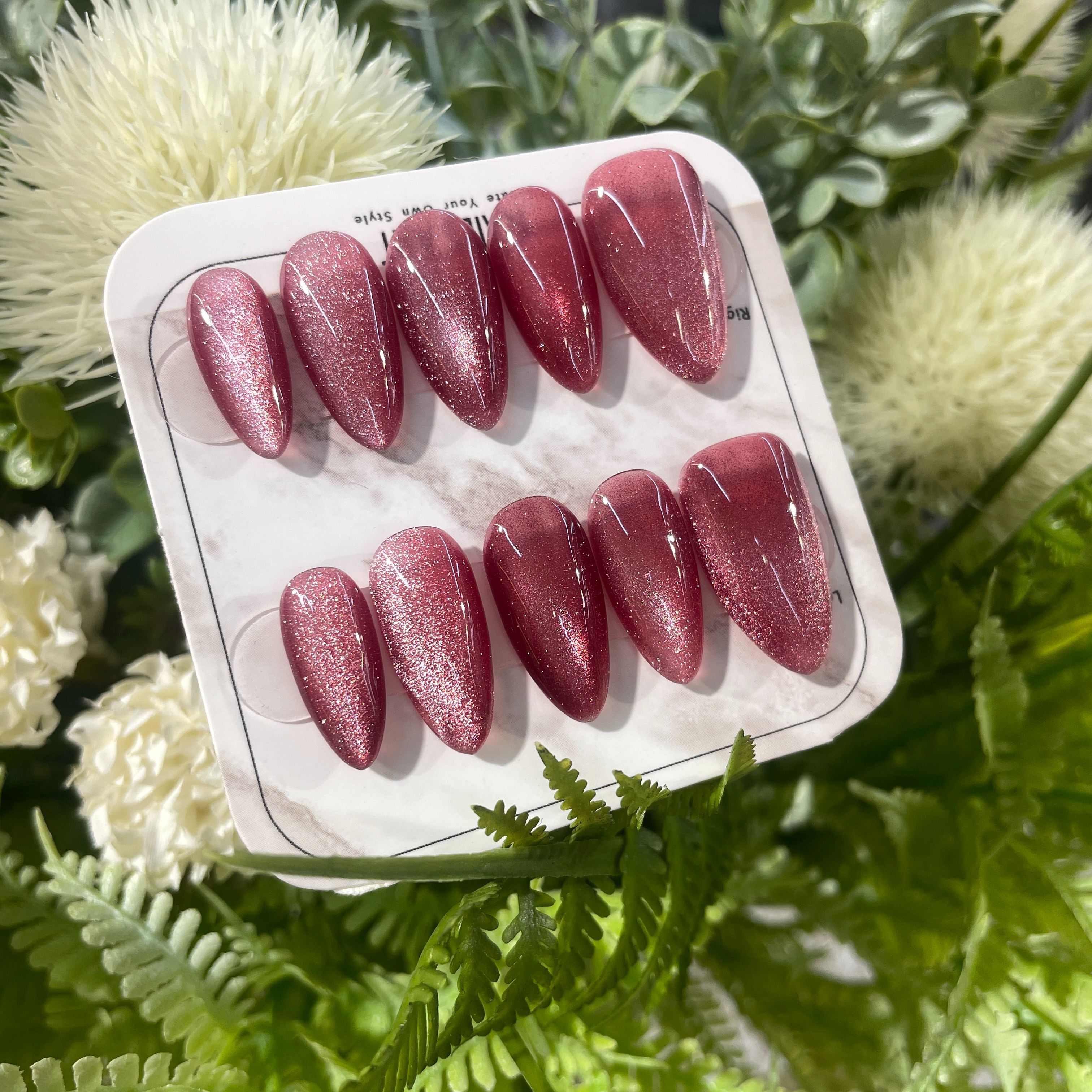 【莓果】 透葡萄柚色貓眼 單一色貓眼穿戴甲