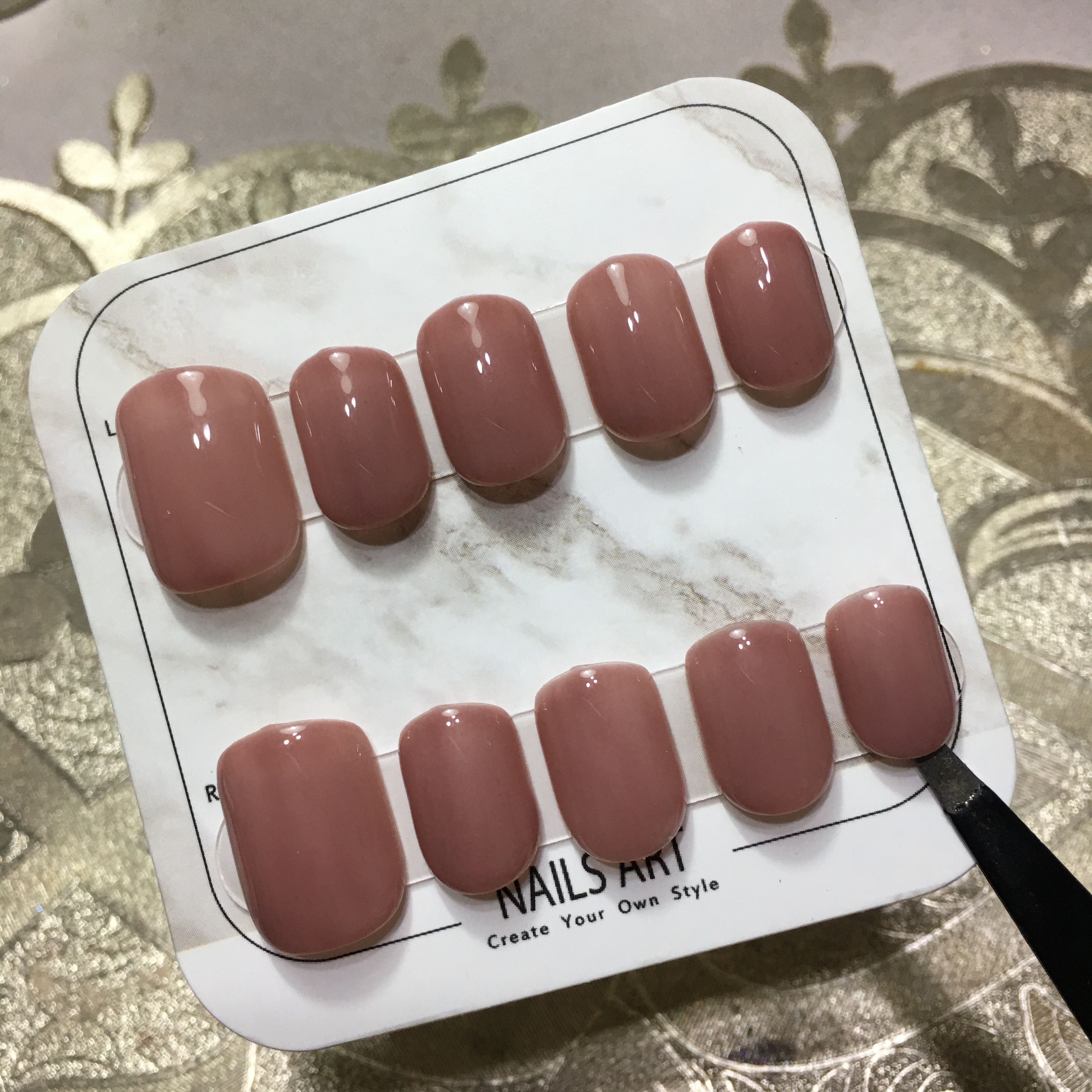 【玫瑰暮粉】 單色穿戴甲 半透色（自然光下不會明顯看到甲床）