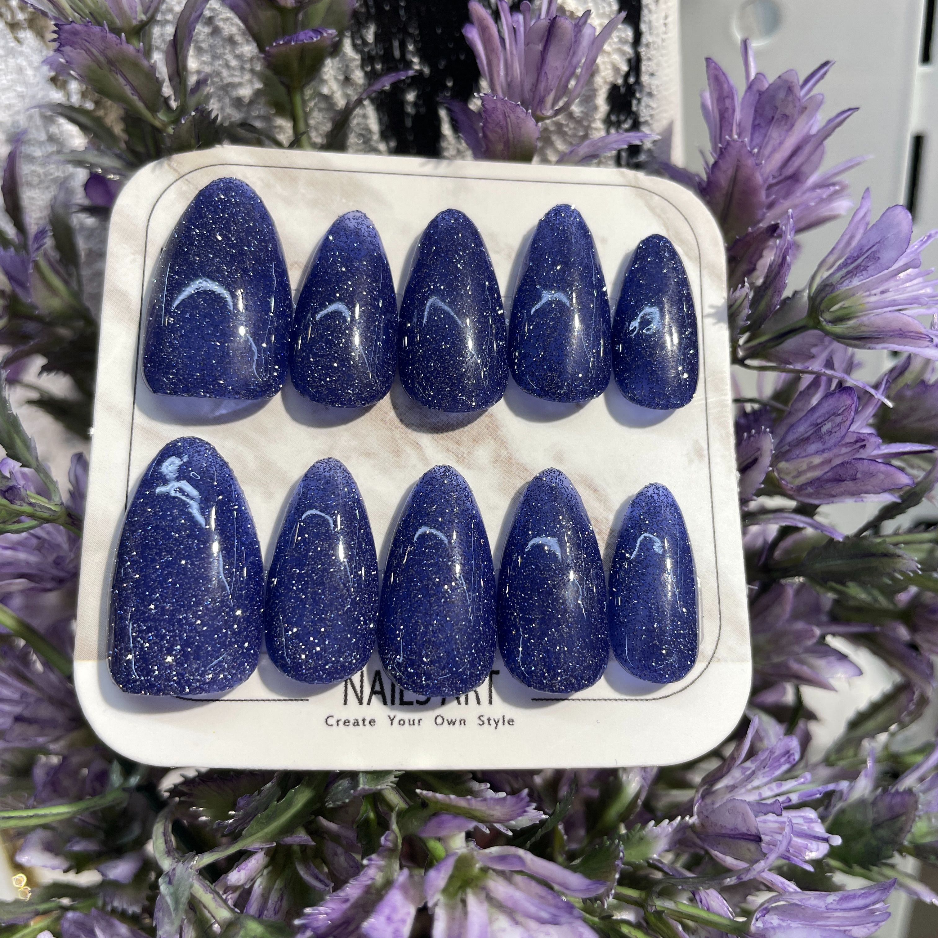 【藍色碎鑽】單一色碎鑽 穿戴甲